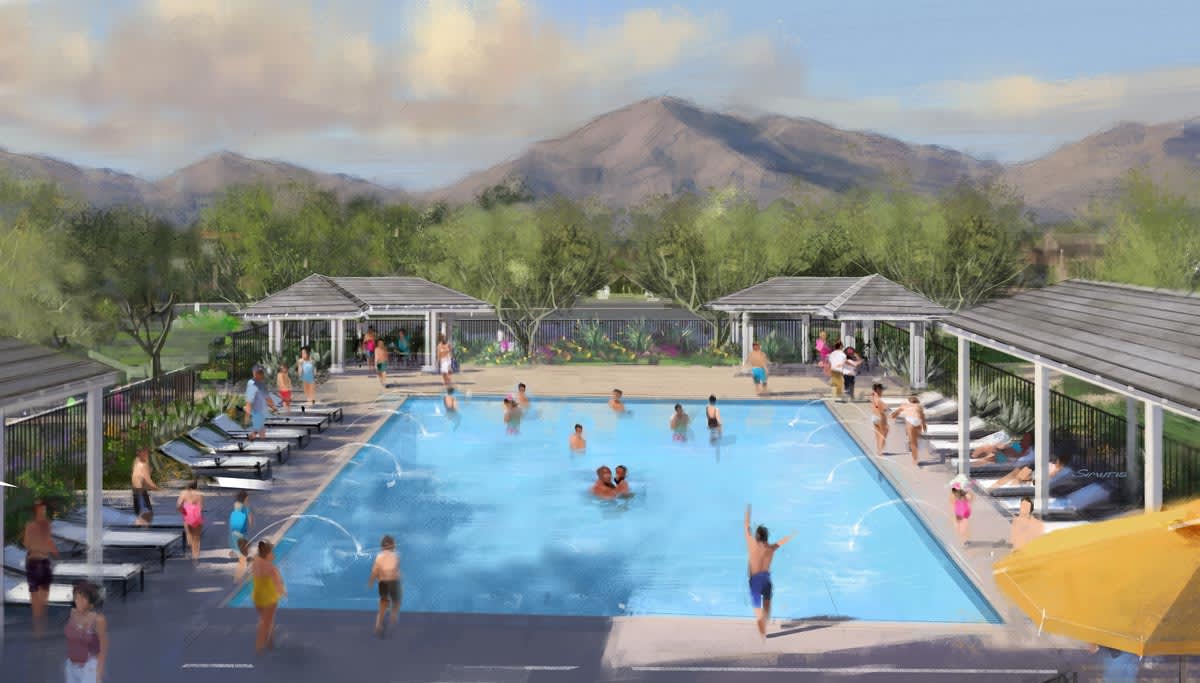 Community Pool Sketch | Alamar | New homes in Avondale, Arizona | Landsea Homes
