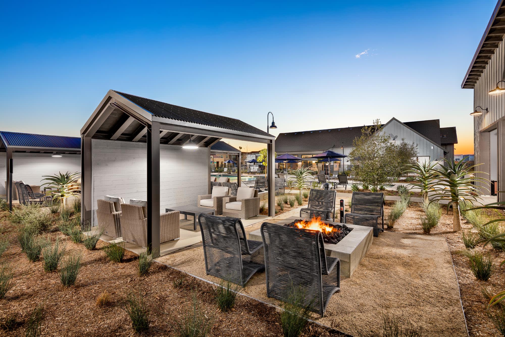 Gazebo with Fire Pits at ShadeTree in Ontario, California by Landsea Homes