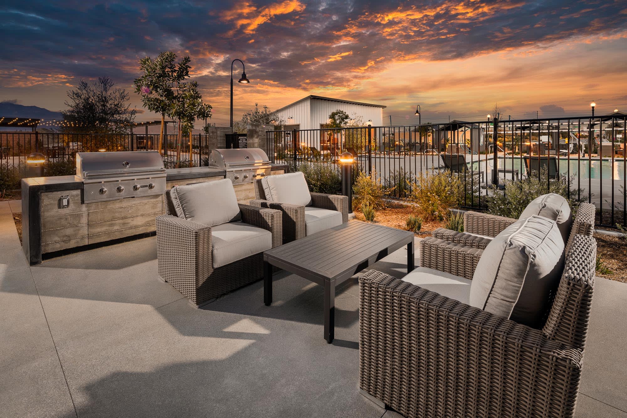 BBQ Area at ShadeTree in Ontario, California by Landsea Homes