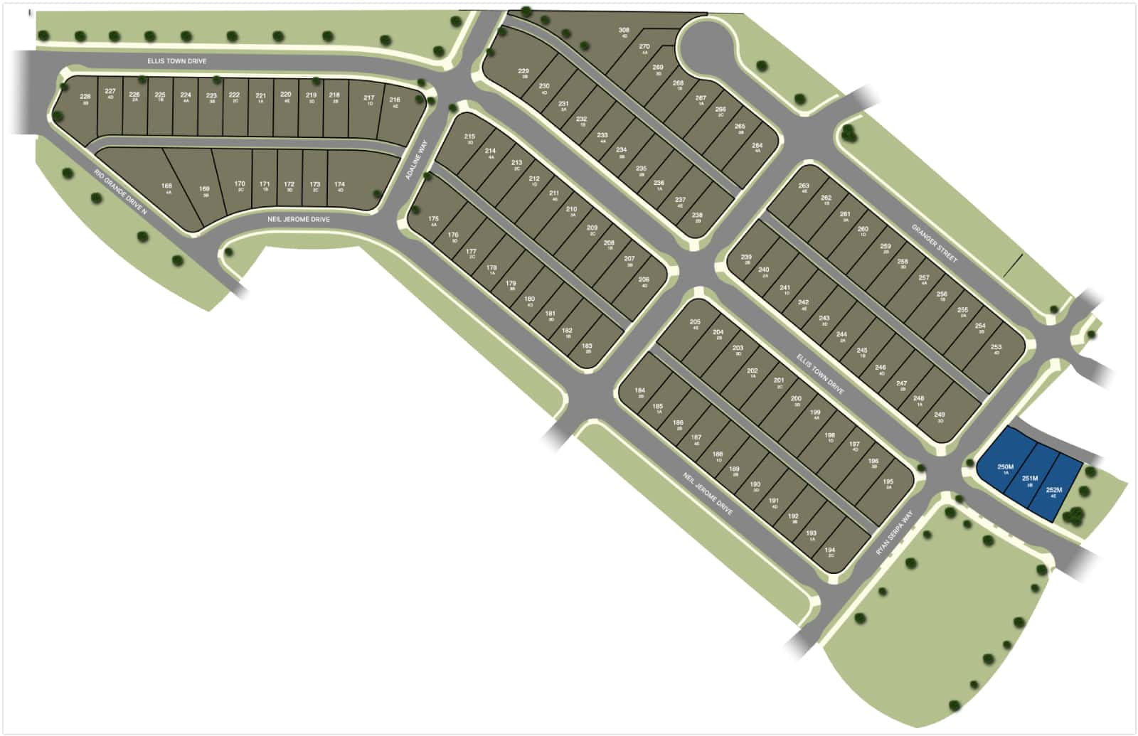 Site Map for Townsend at Tracy in Ellis, California by Landsea Homes