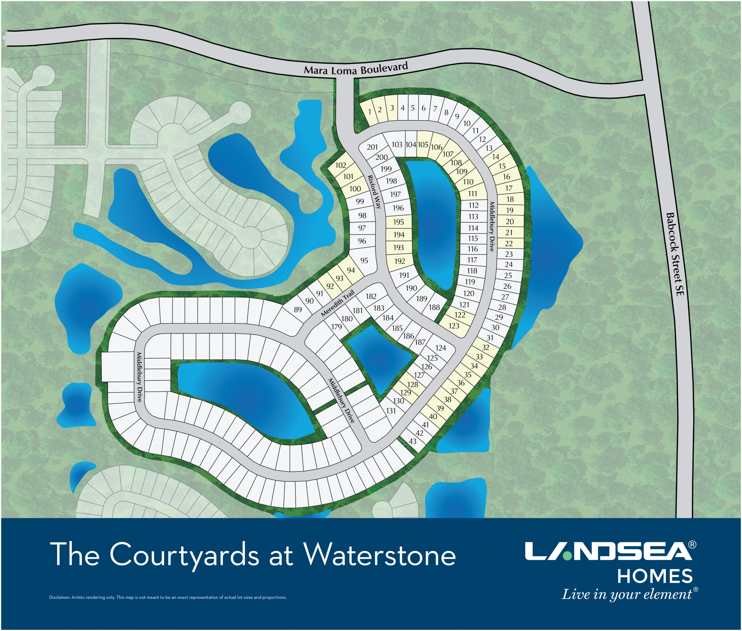 Site Map | The Courtyards at Waterstone | New homes in Palm Bay, FL | Landsea Homes