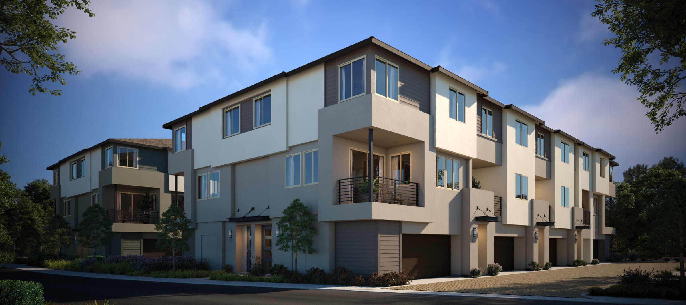 Exterior Elevation | 10-Plex | Hudson | New Townhomes in Placentia, CA – Landsea Homes