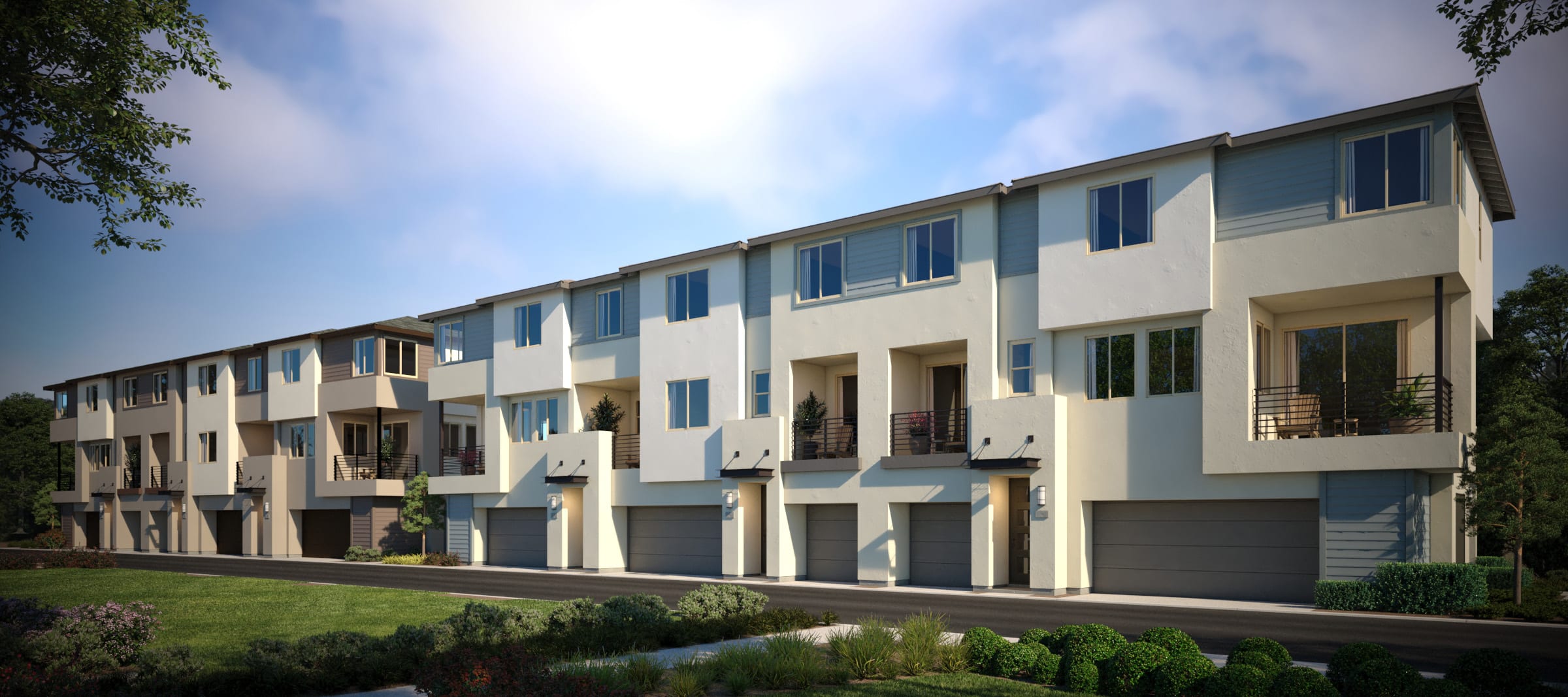 Exterior Elevations | 5-Plex | Hudson | New Townhomes in Placentia, CA – Landsea Homes