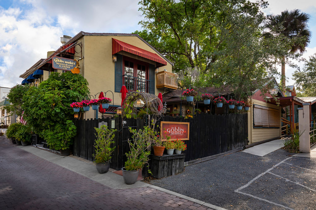 Find hidden gems tucked away on cobblestoned streets in Historic Mount Dora like Goblin Market's fine dining | Bargrove Estates | New Homes in Mount Dora, FL | Landsea Homes