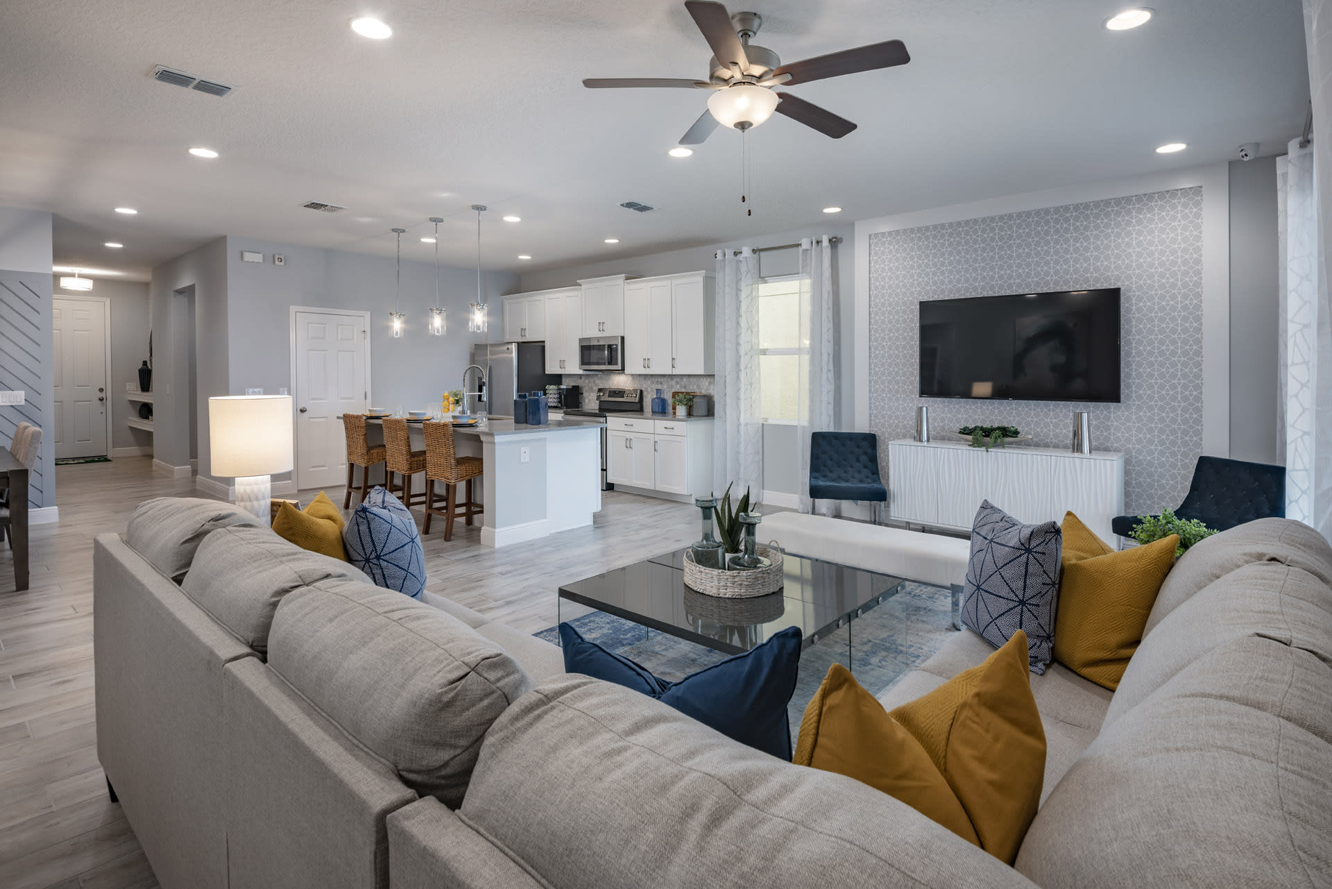 Family Room to Kitchen | Miles | New Homes in Florida | Landsea Homes