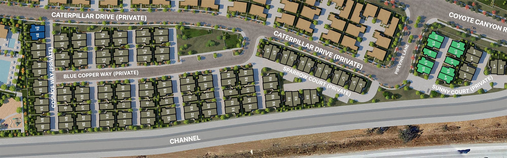 Community Map of Clementine at Narra Hills in North Fontana, CA by Landsea Homes