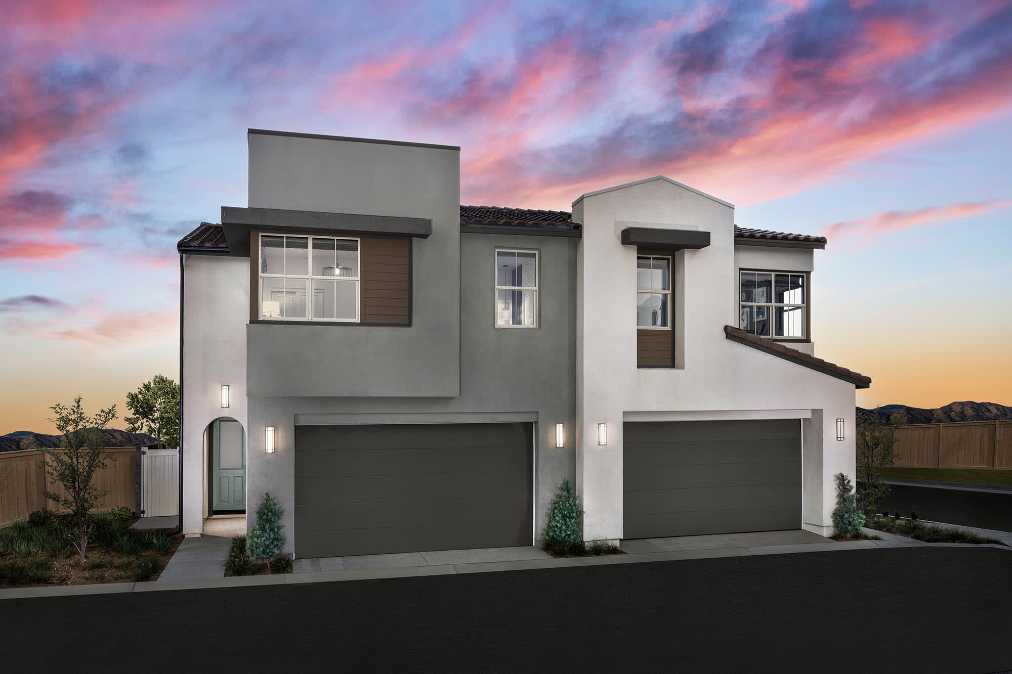 Exterior | Plan Two & Three | Clementine | Narra Hills | New Paired Homes in North Fontana, CA | Landsea Homes