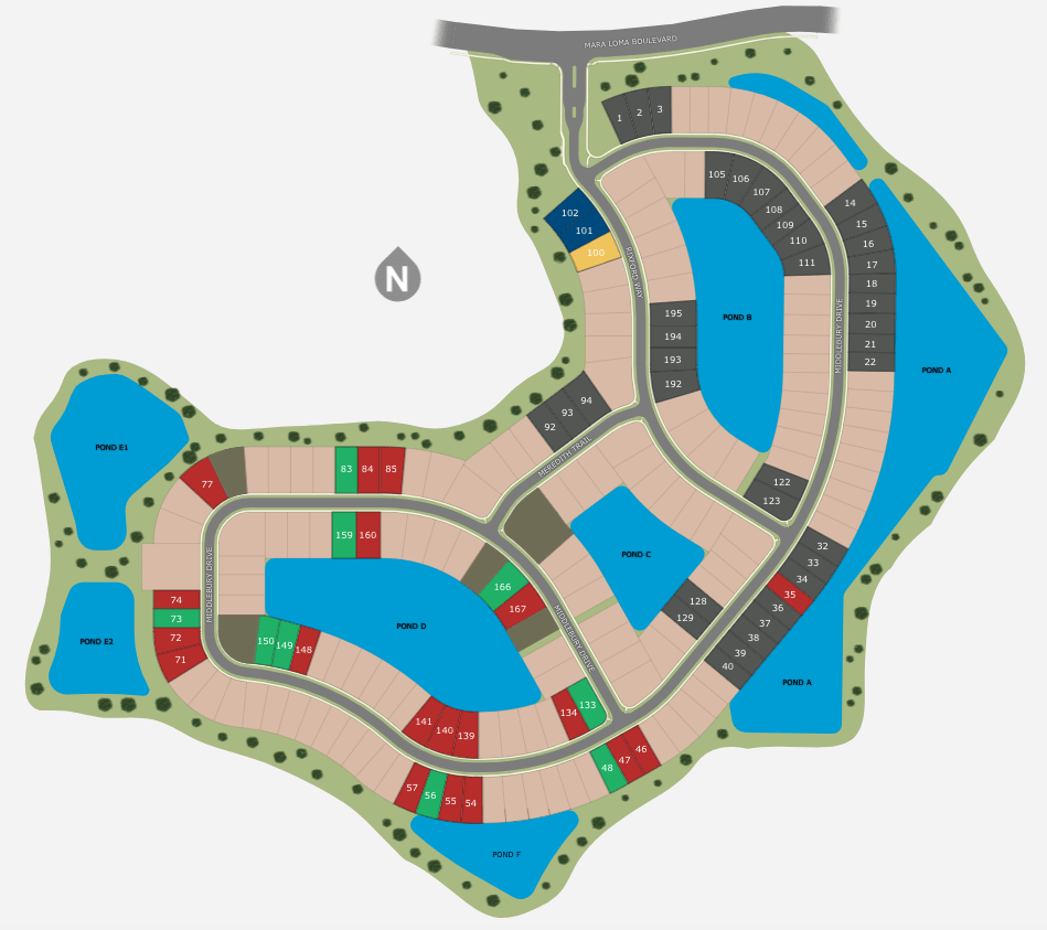 Site Map | Courtyards at Waterstone | New Homes in Palm Bay, FL | Landsea Homes