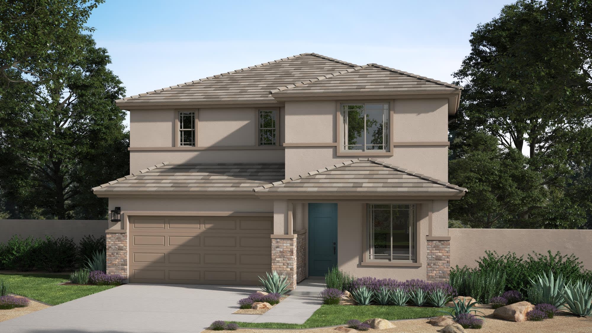Desert Prairie Elevation with Optional Stone | Antelope | Bentridge – Canyon Series | Buckeye, AZ | Landsea Homes