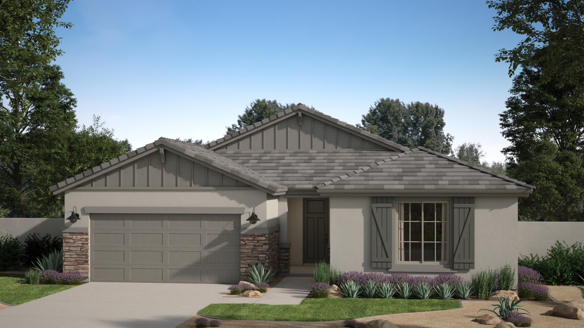 Craftsman Elevation with Optional Stone | Fremont | Bentridge – Peak Series | Buckeye, AZ | Landsea Homes