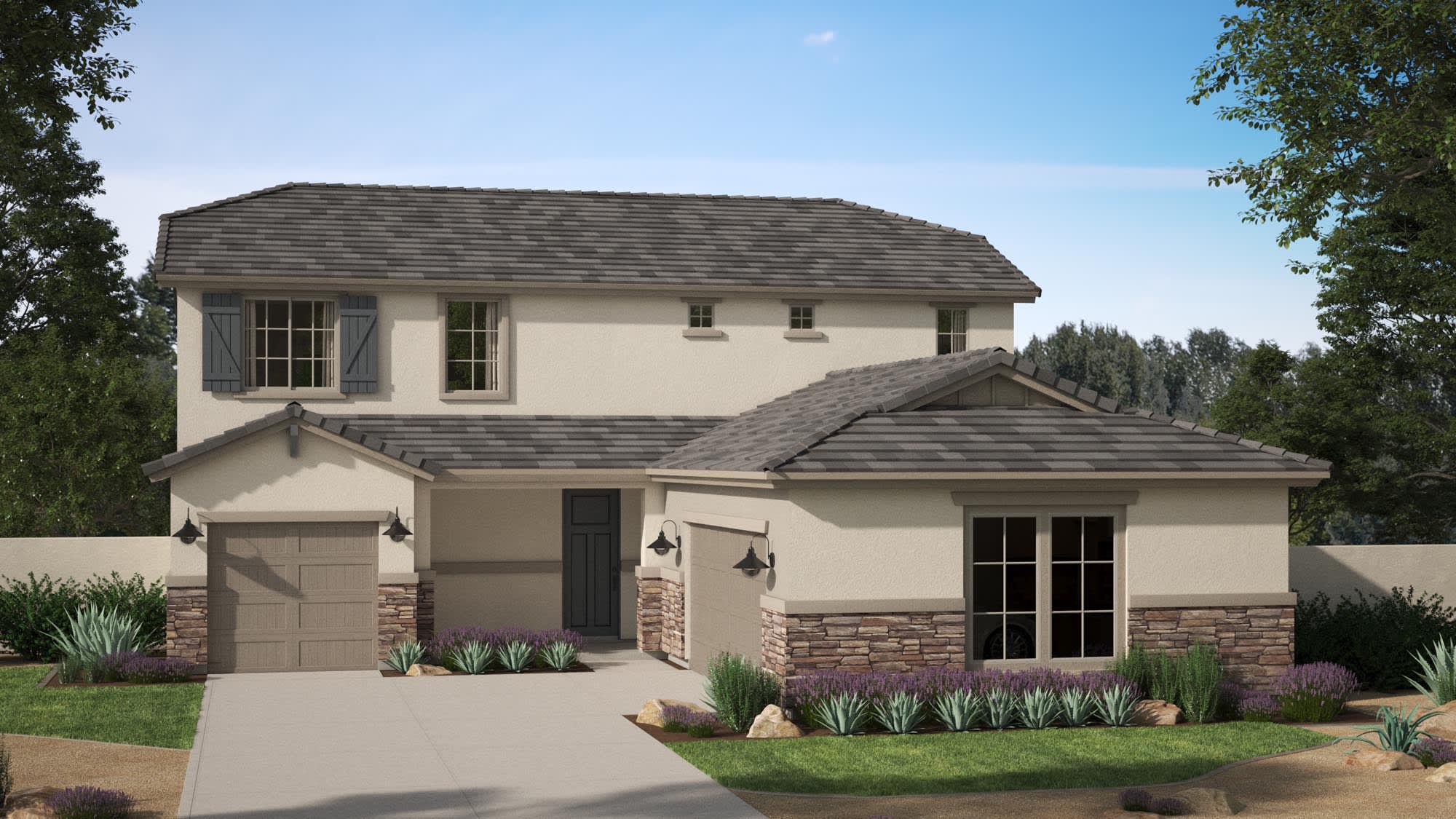 Craftsman Elevation with Optional Stone | Mazatal | Bentridge – Peak Series | Buckeye, AZ | Landsea Homes