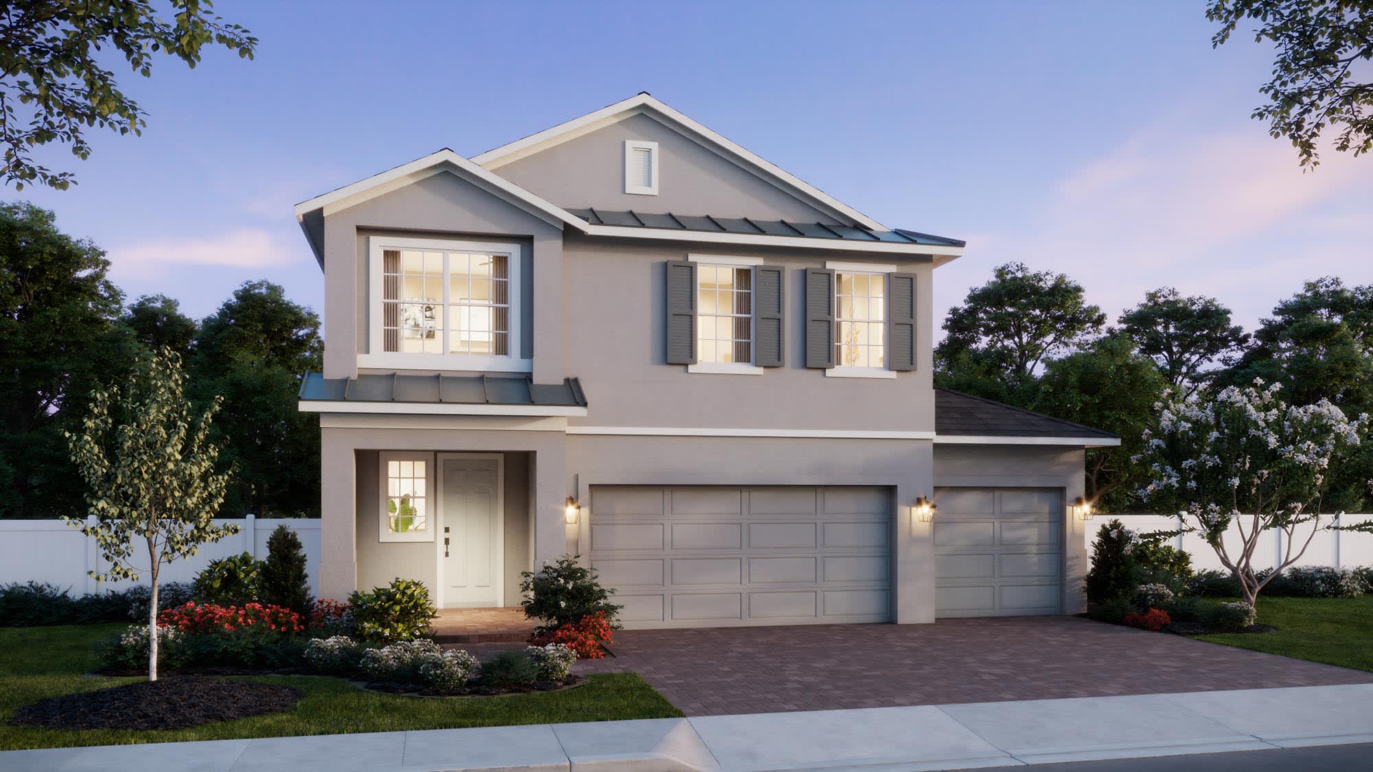 Elevation 4 with Optional 3-Car Garage | Vero | New Homes in Florida | Landsea Homes