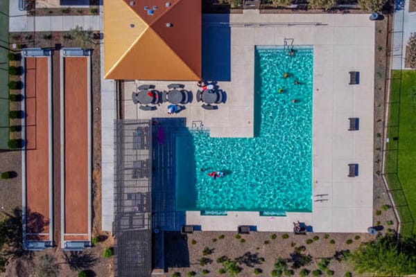 aerial photography of swimming pool | the villages at north copper canyon