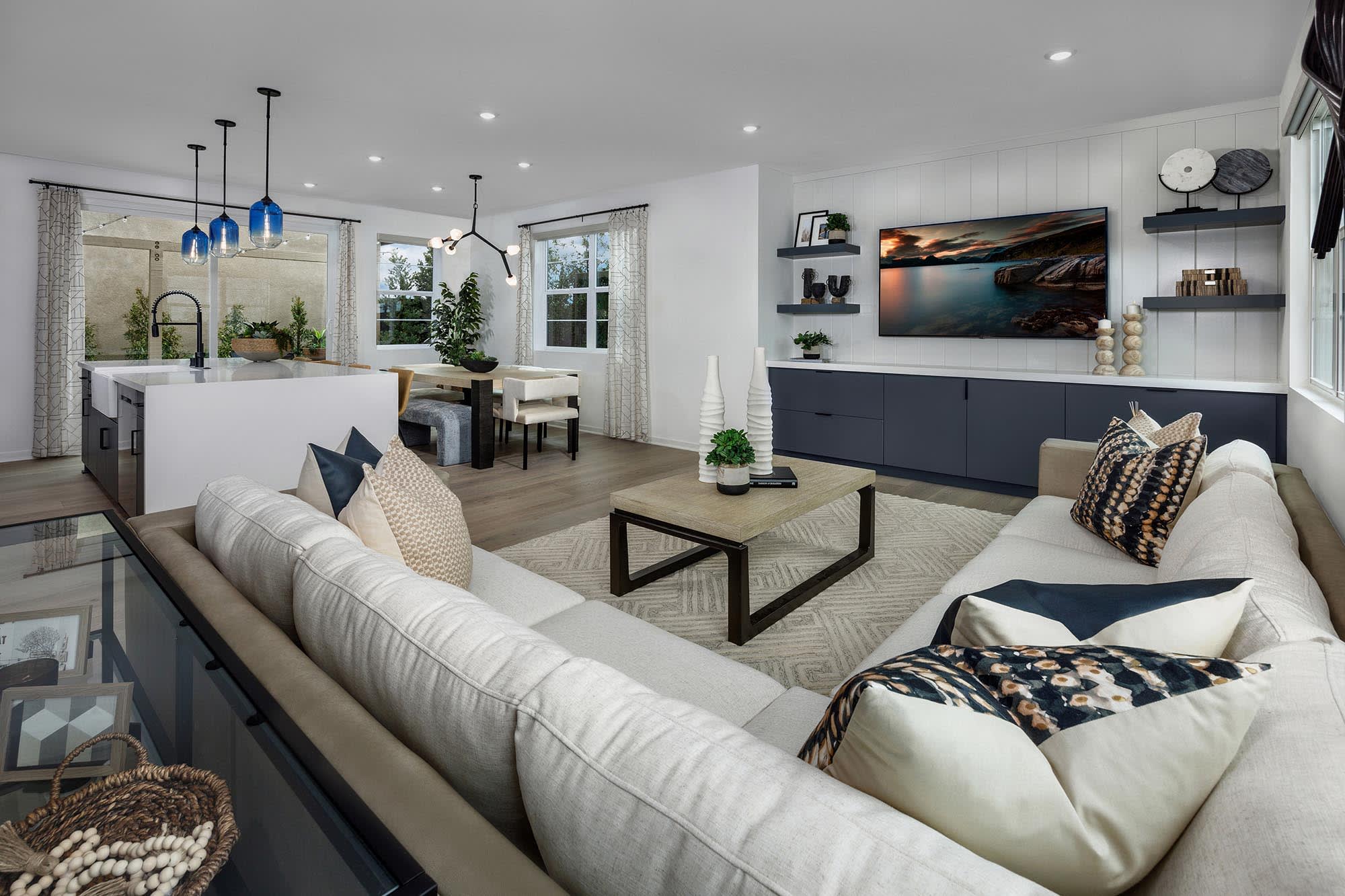 Great Room & Kitchen | Plan Three | Strata | Narra Hills | New Single-Family Homes in North Fontana, CA | Landsea Homes