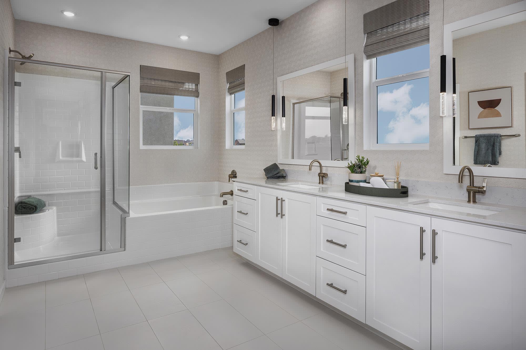 Primary Bathroom | Plan One | Strata | Narra Hills | New Single-Family Homes in North Fontana, CA | Landsea Homes