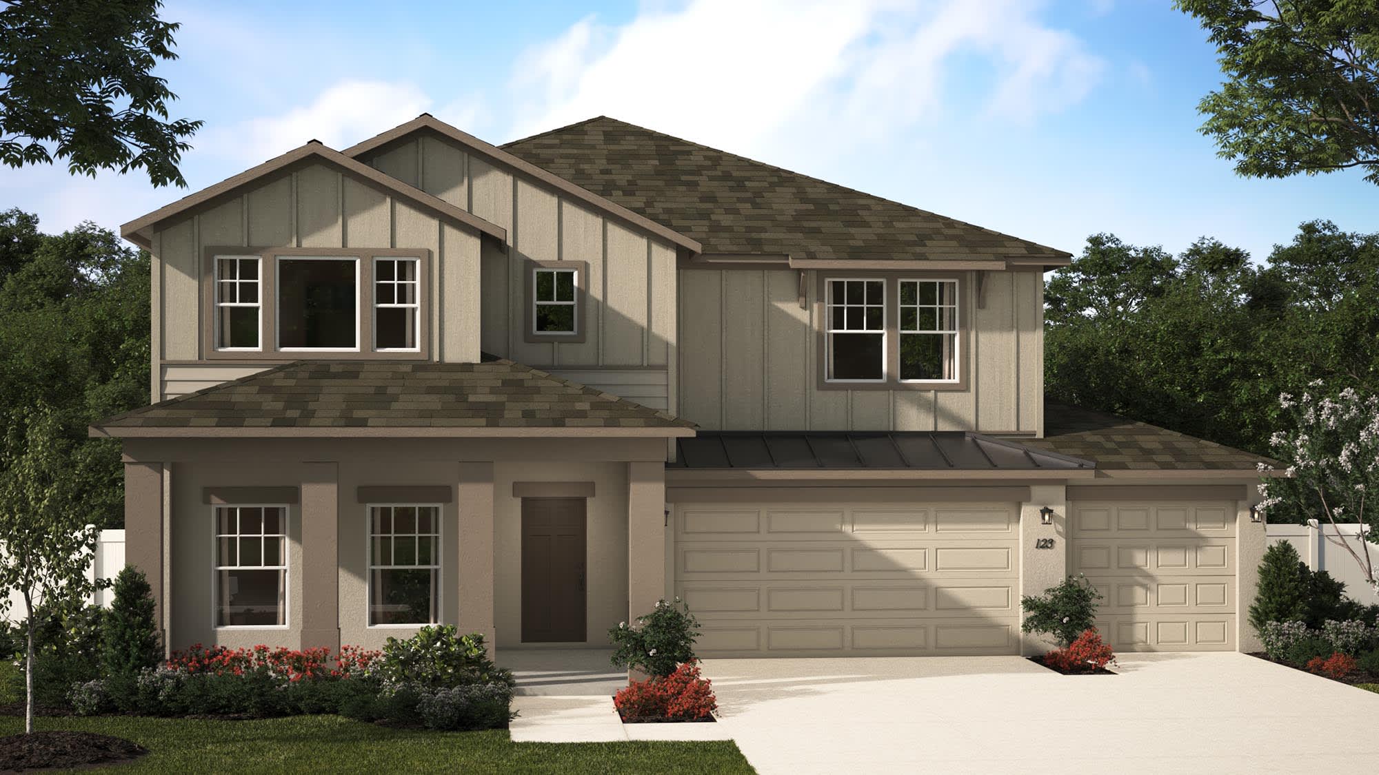 Elevation 3 with Optional Siding & 3-Car Garage | Wilshire | New Homes in Florida | Landsea Homes