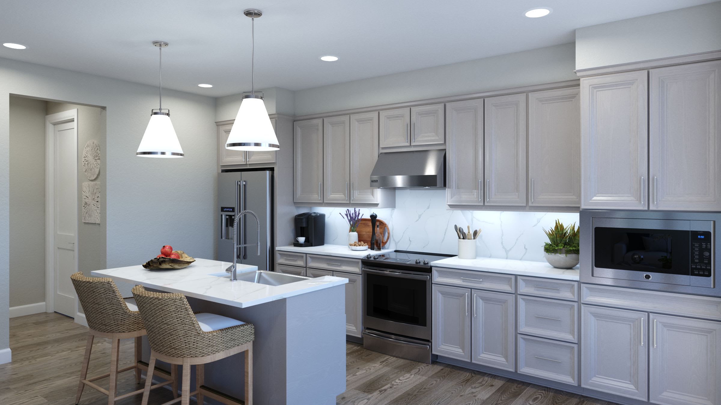 Kitchen | Plan 3 | Island View at Alameda Marina | New Homes in Alameda, CA | Landsea Homes