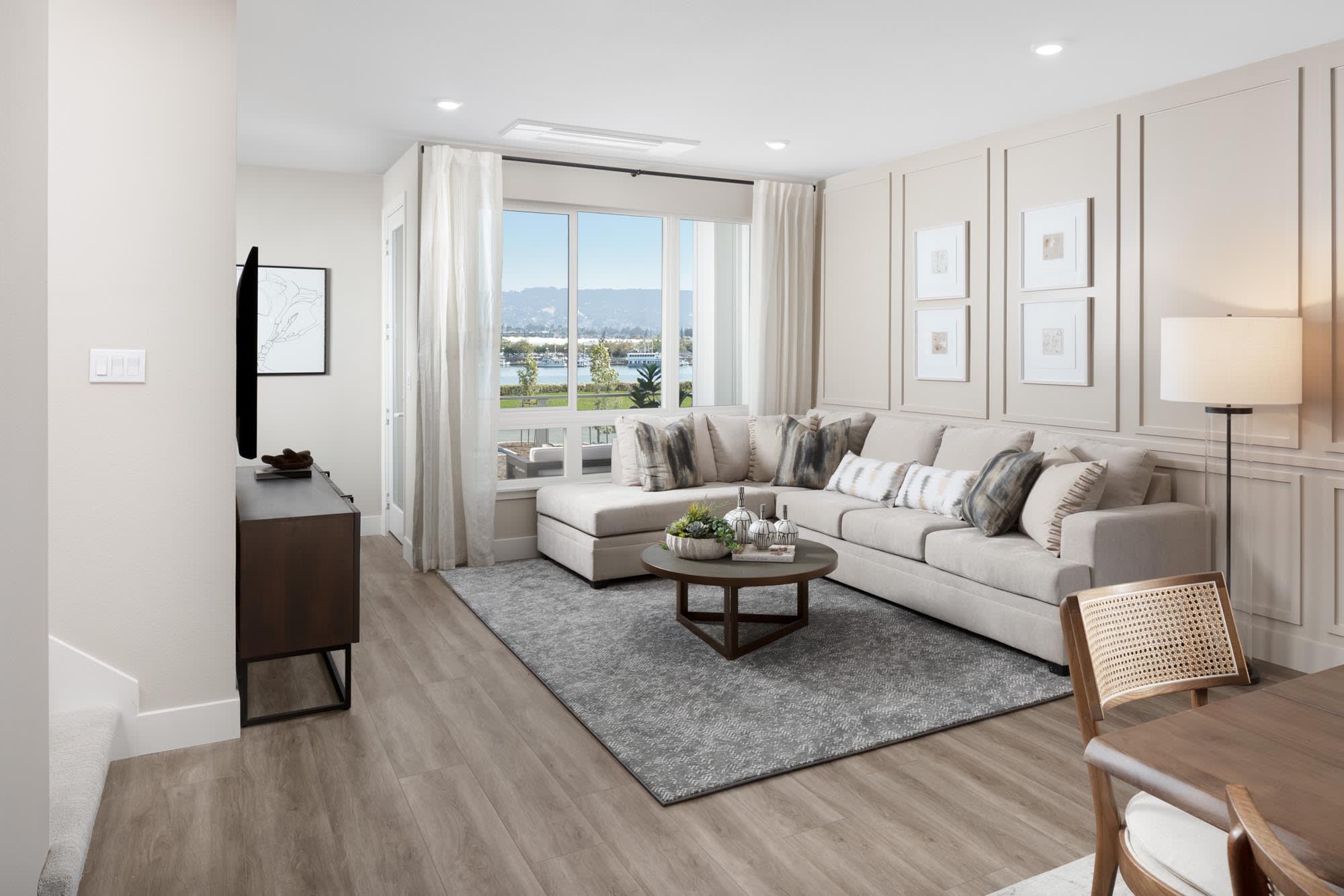 Living Room - Plan One - Waterside at Alameda Marina - Townhomes in Alameda, CA - Landsea Homes