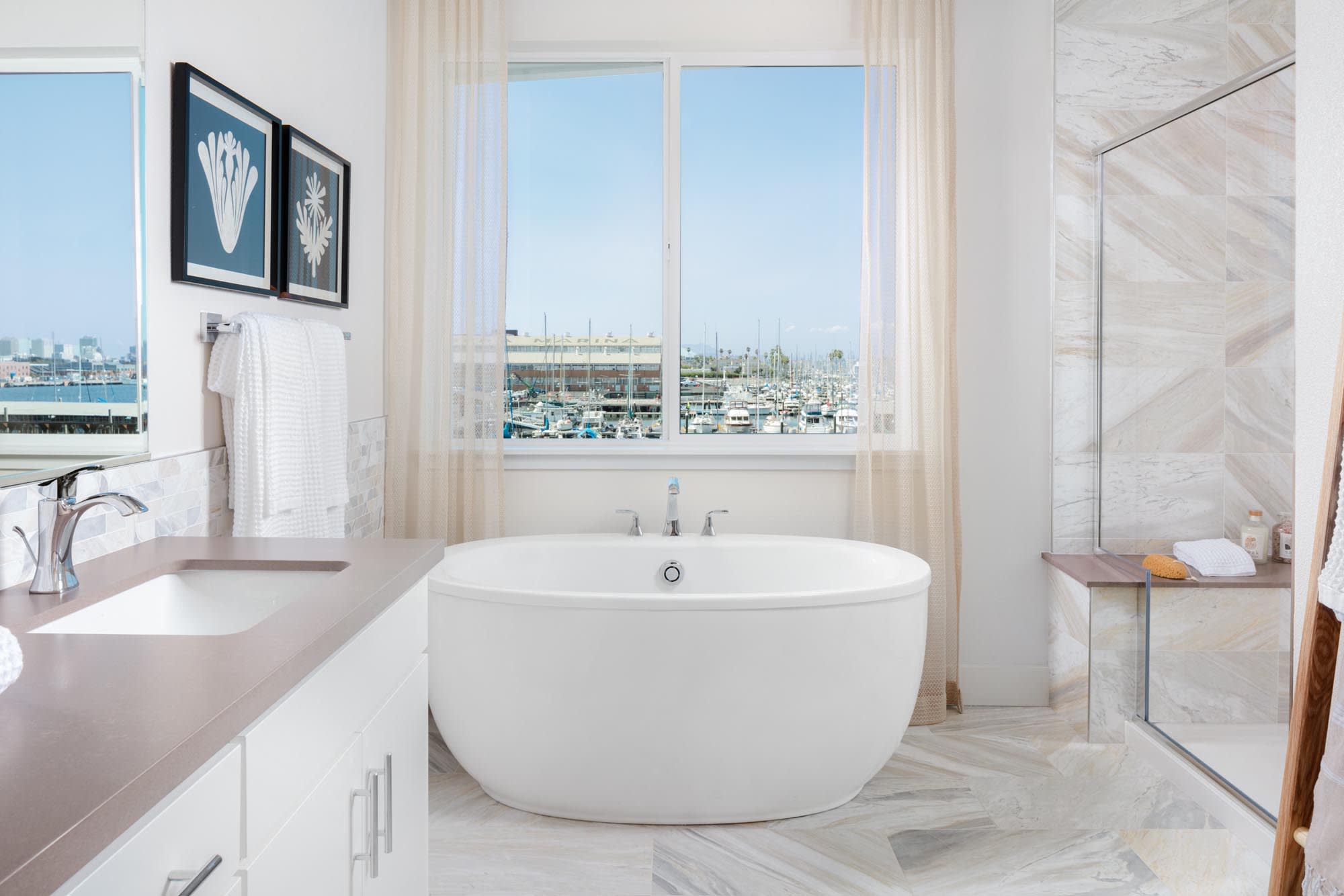 Primary Bathroom Detail - Plan Two - Waterside at Alameda Marina - Townhomes in Alameda, CA - Landsea Homes