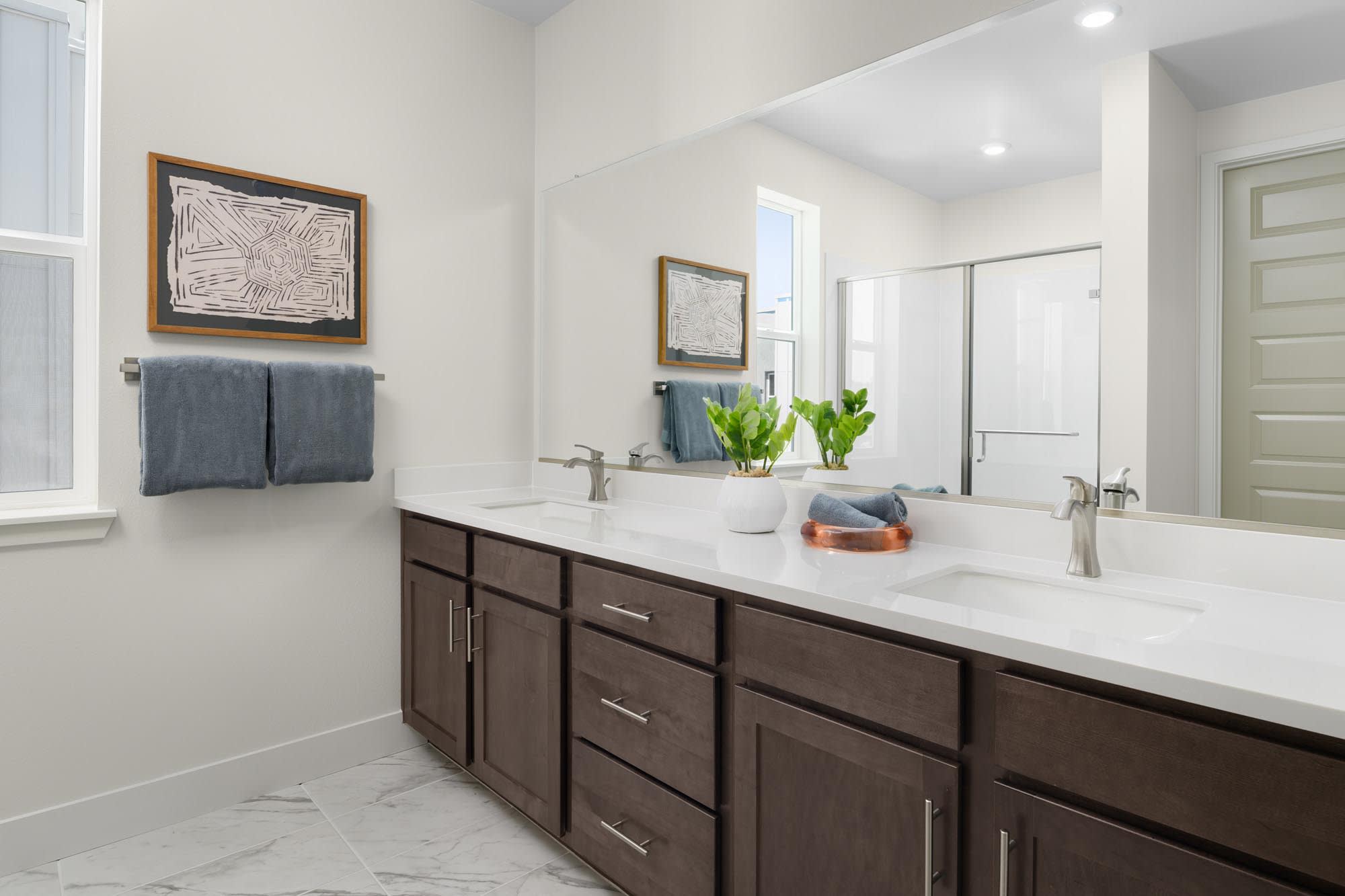 Primary Bathroom | Plan 6 | Island View at Alameda Marina | New Homes in Alameda, CA | Landsea Homes