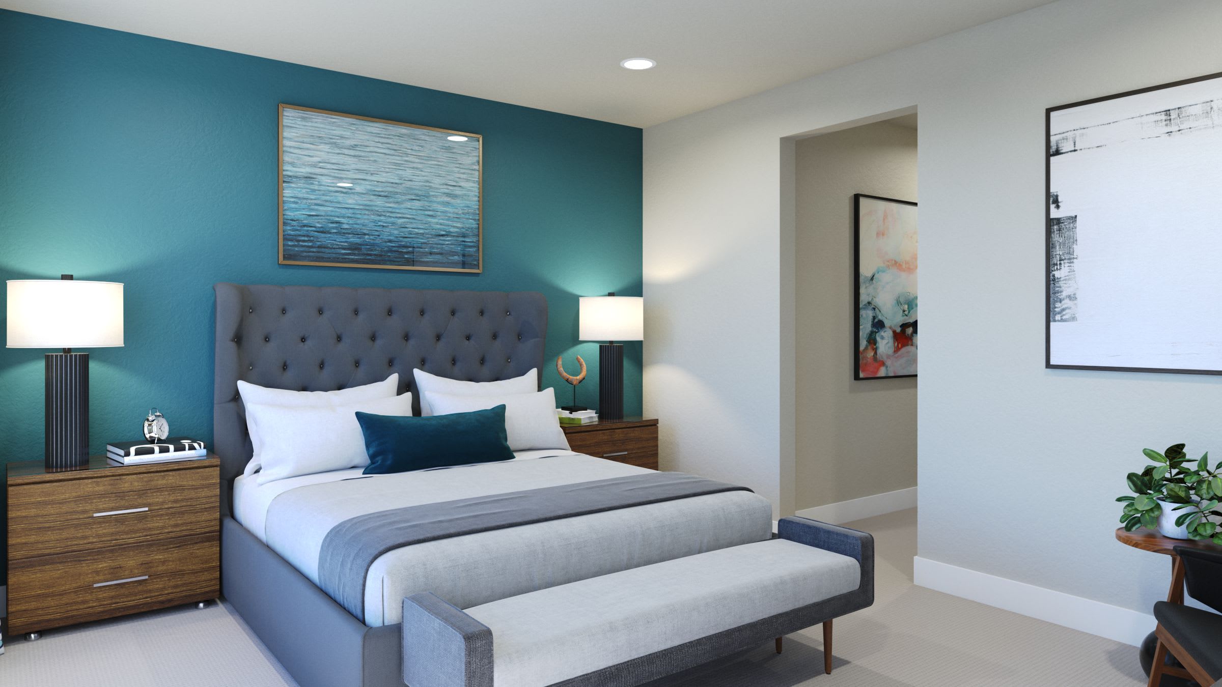 Primary Bedroom | Plan 4 | Island View at Alameda Marina | New Homes in Alameda, CA | Landsea Homes