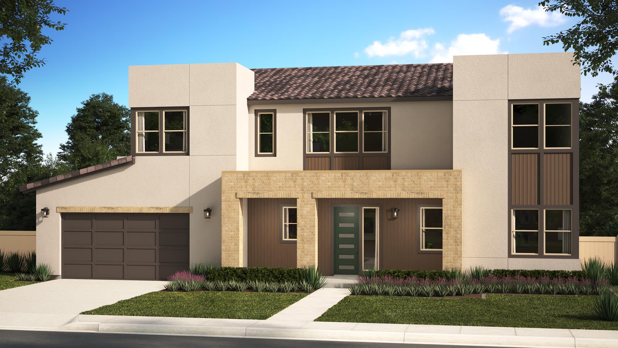 Elevation B | Plan One (85) | Goldenpeak at Narra Hills | New Homes in North Fontana, CA | Landsea Homes