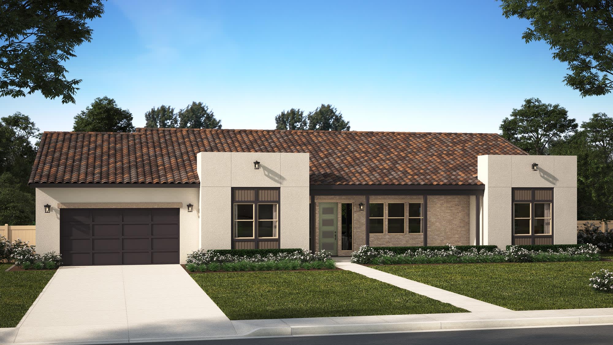 Elevation B | Plan One R (100) | Goldenpeak at Narra Hills | New Homes in North Fontana, CA | Landsea Homes
