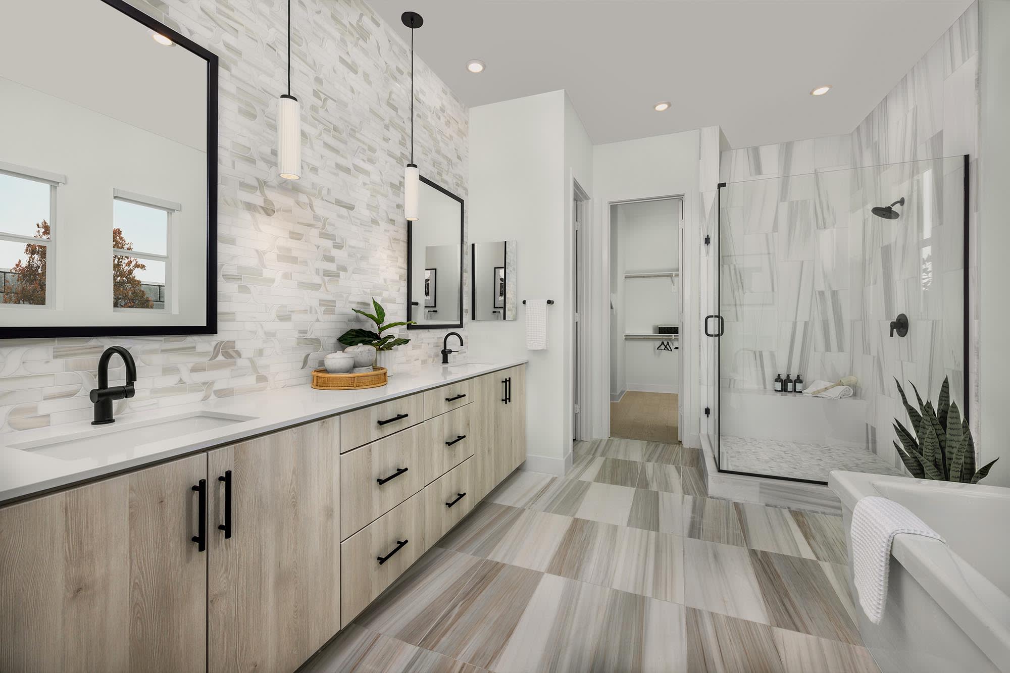 Primary Bathroom | Plan One R (100) | Goldenpeak | Narra Hills | New Homes in North Fontana, CA | Landsea Homes