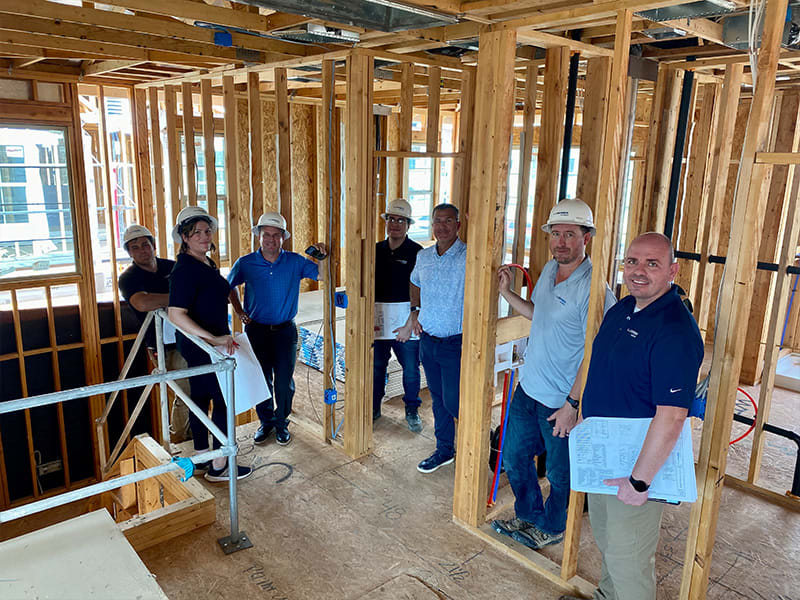 Landsea employees at a build site