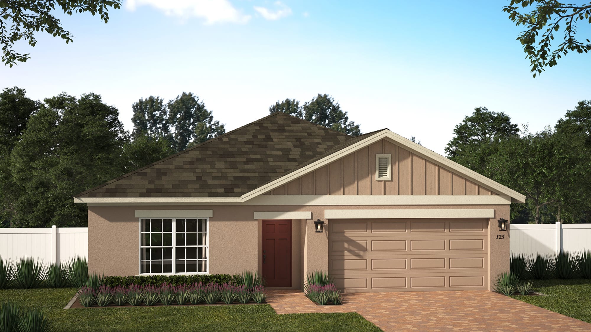 Elevation 3 with Optional Siding | Kensington Flex | New Homes in Florida | Landsea Homes