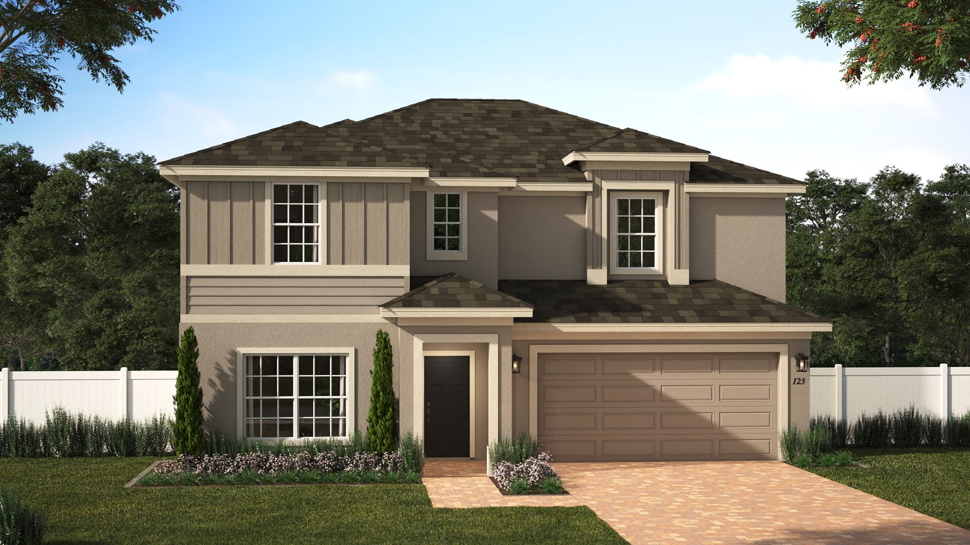 Elevation 1 with Optional Siding | Newcastle | New Homes in Florida | Landseas Homes