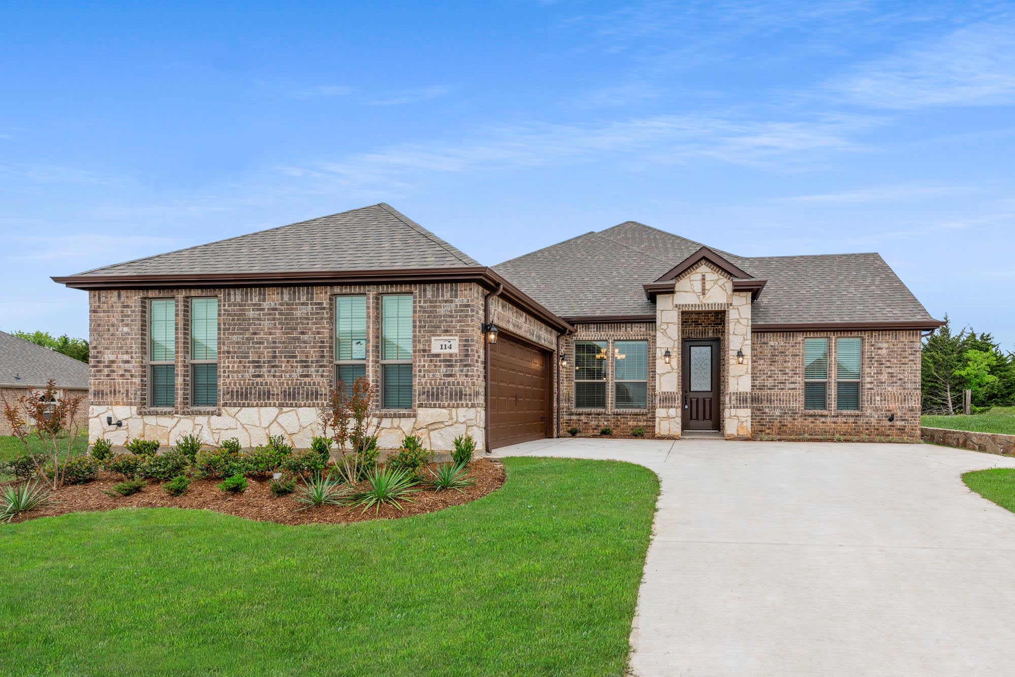 Elevation A with Stone | Concept 2404 at Villages of Walnut Grove in Midlothian, TX by Landsea Homes