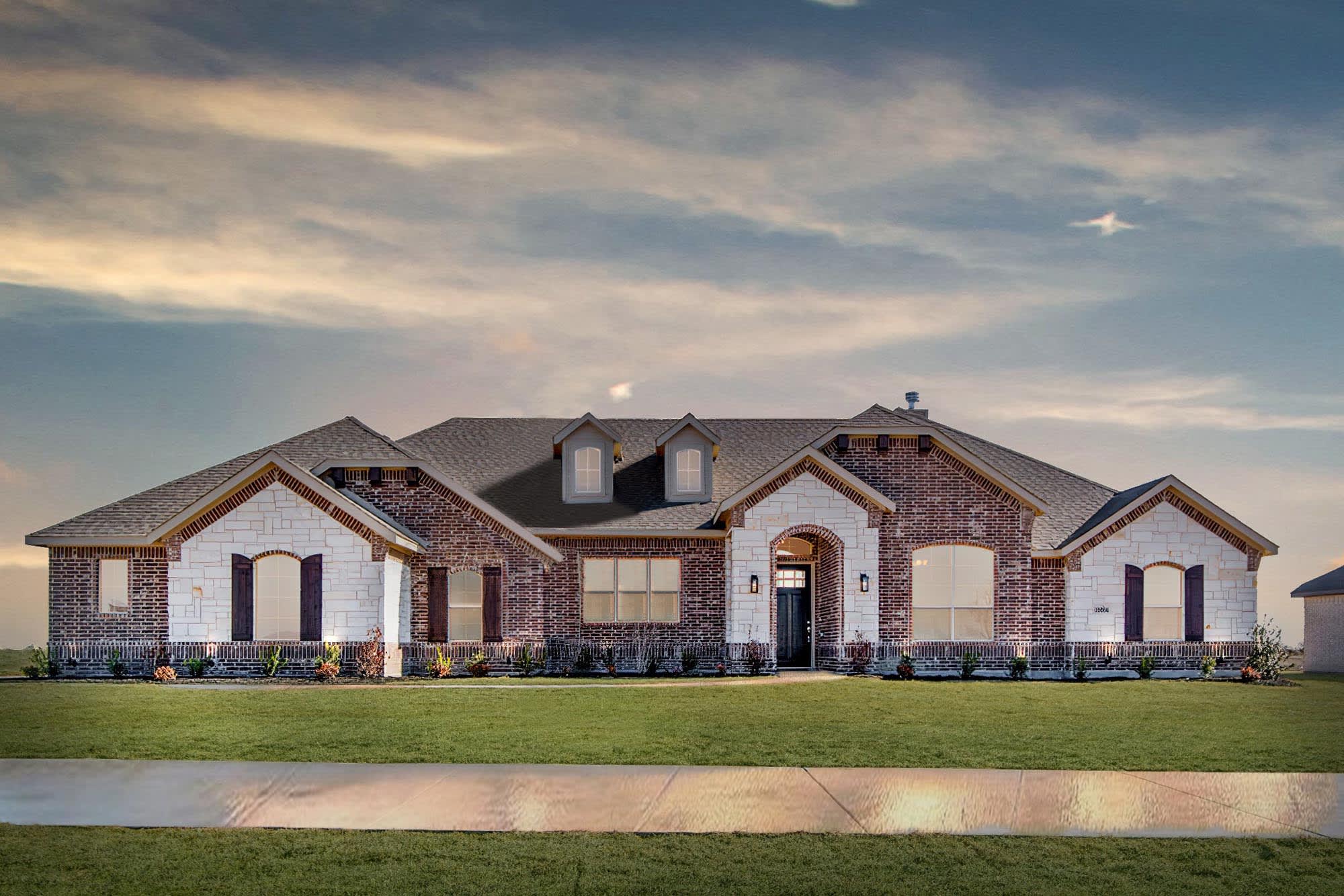 Elevation A with Stone | Concept 2797 at Hidden Creek Estates in Van Alstyne, TX by Landsea Homes