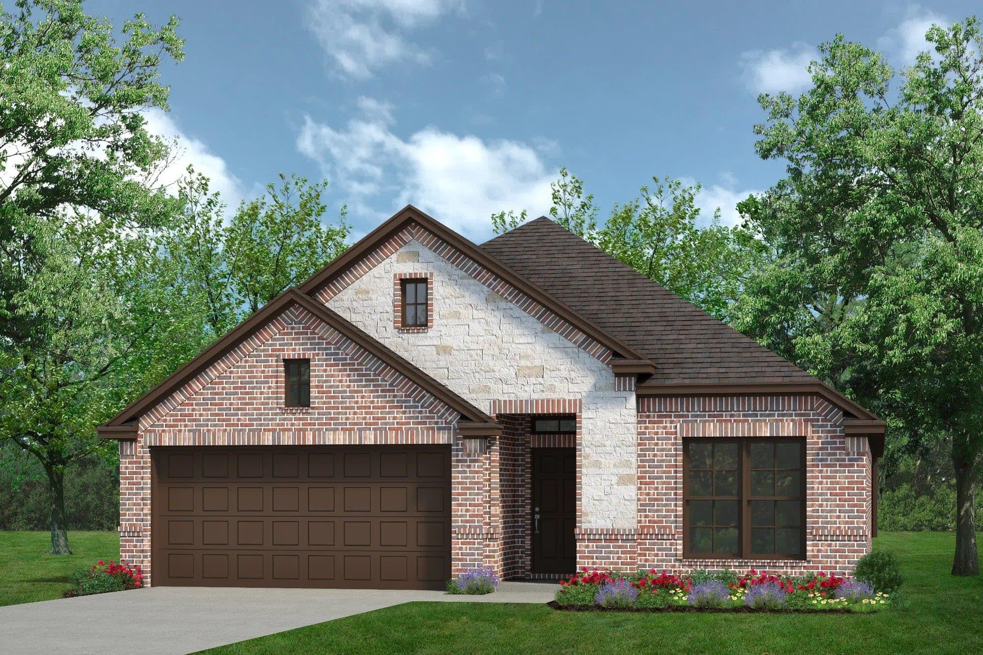 Elevation A with Stone | Concept 1912 at Hulen Trails in Fort Worth, TX by Landsea Homes