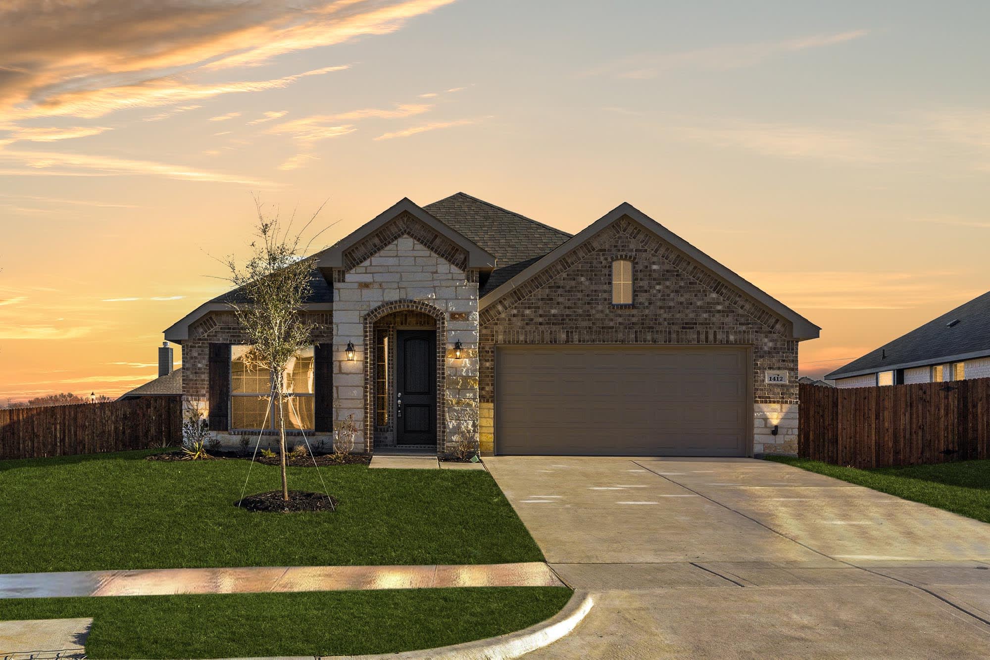Elevation A with Stone | Concept 2065 at Silo Mills - Select Series in Joshua, TX by Landsea Homes