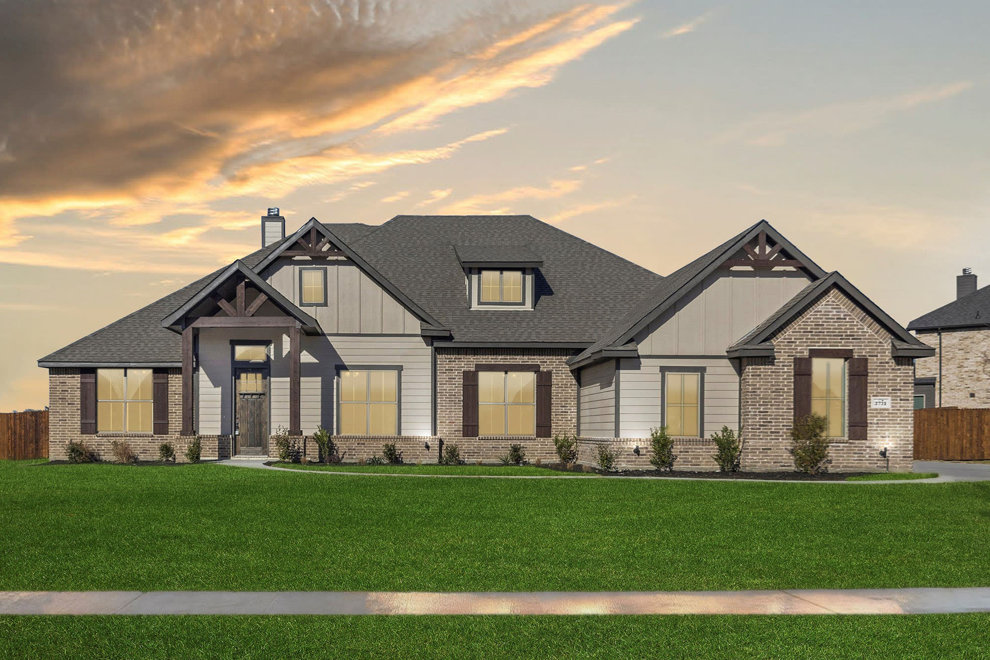 Elevation B | Concept 3141 at The Meadows in Gunter, TX by Landsea Homes