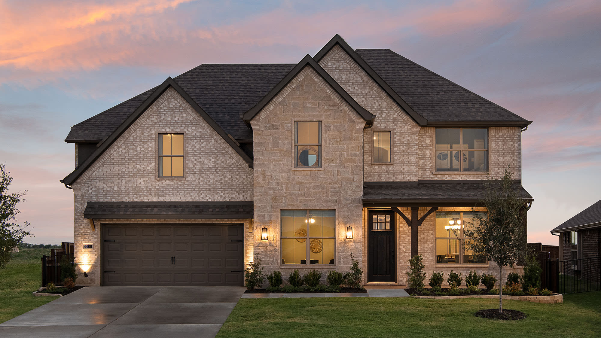 Elevation B with Stone | Concept 3135 at Silo Mills - Signature Series in Joshua, TX by Landsea Homes