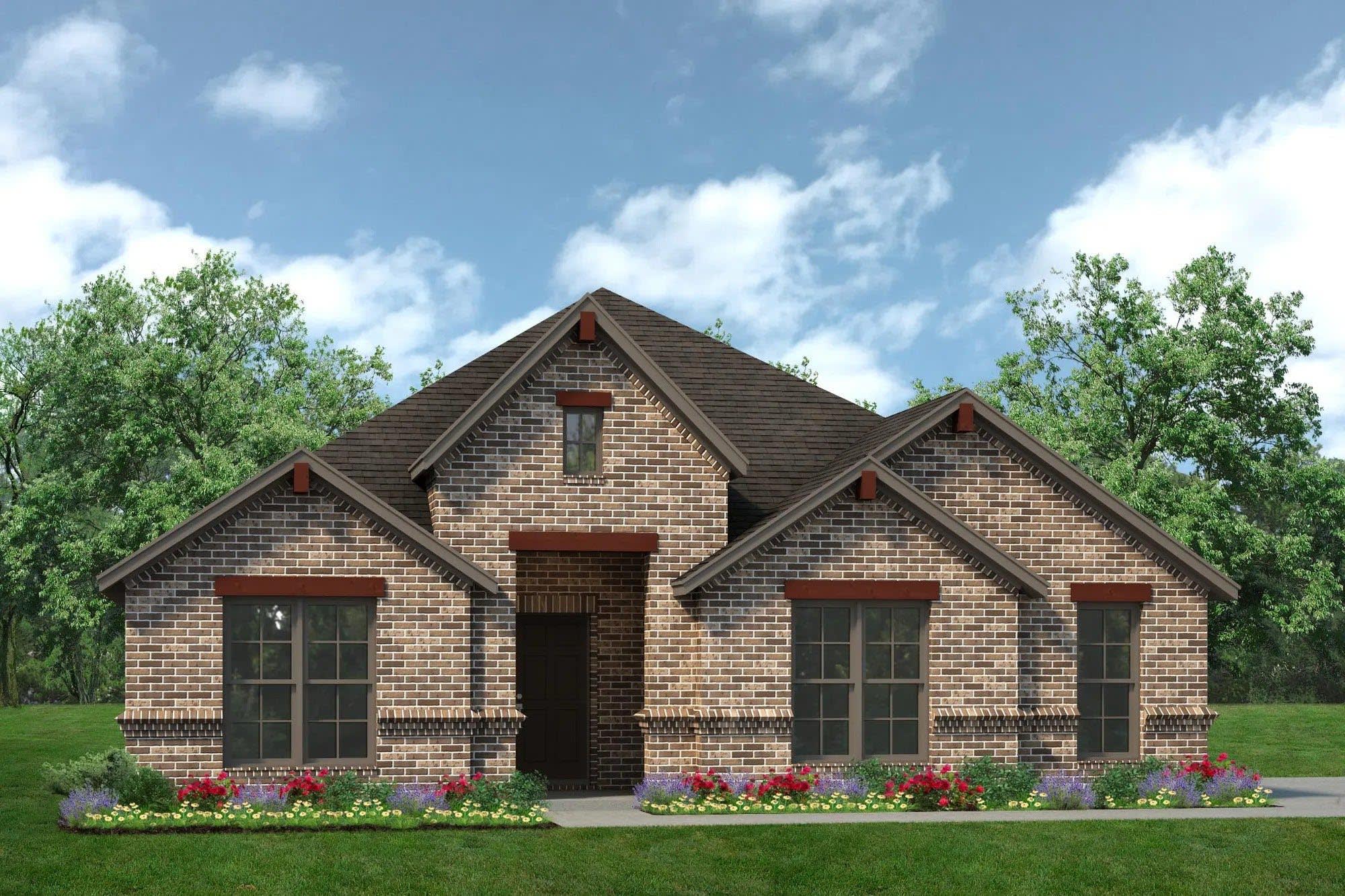Elevation C with Outswing | Concept 2186 at Hunters Ridge in Crowley, TX by Landsea Homes