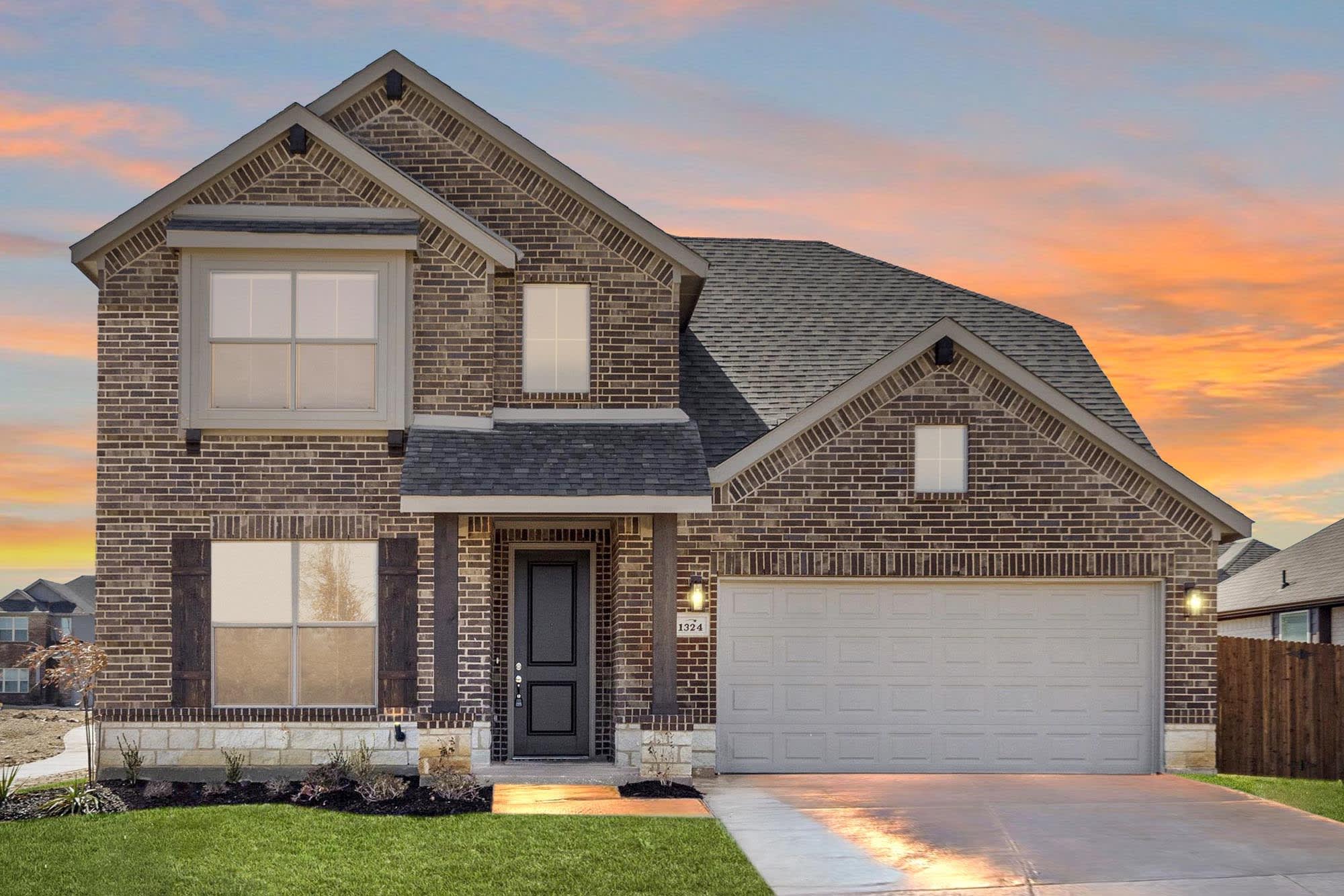 Elevation C with Stone | Concept 2440 at Hulen Trails in Fort Worth, TX by Landsea Homes