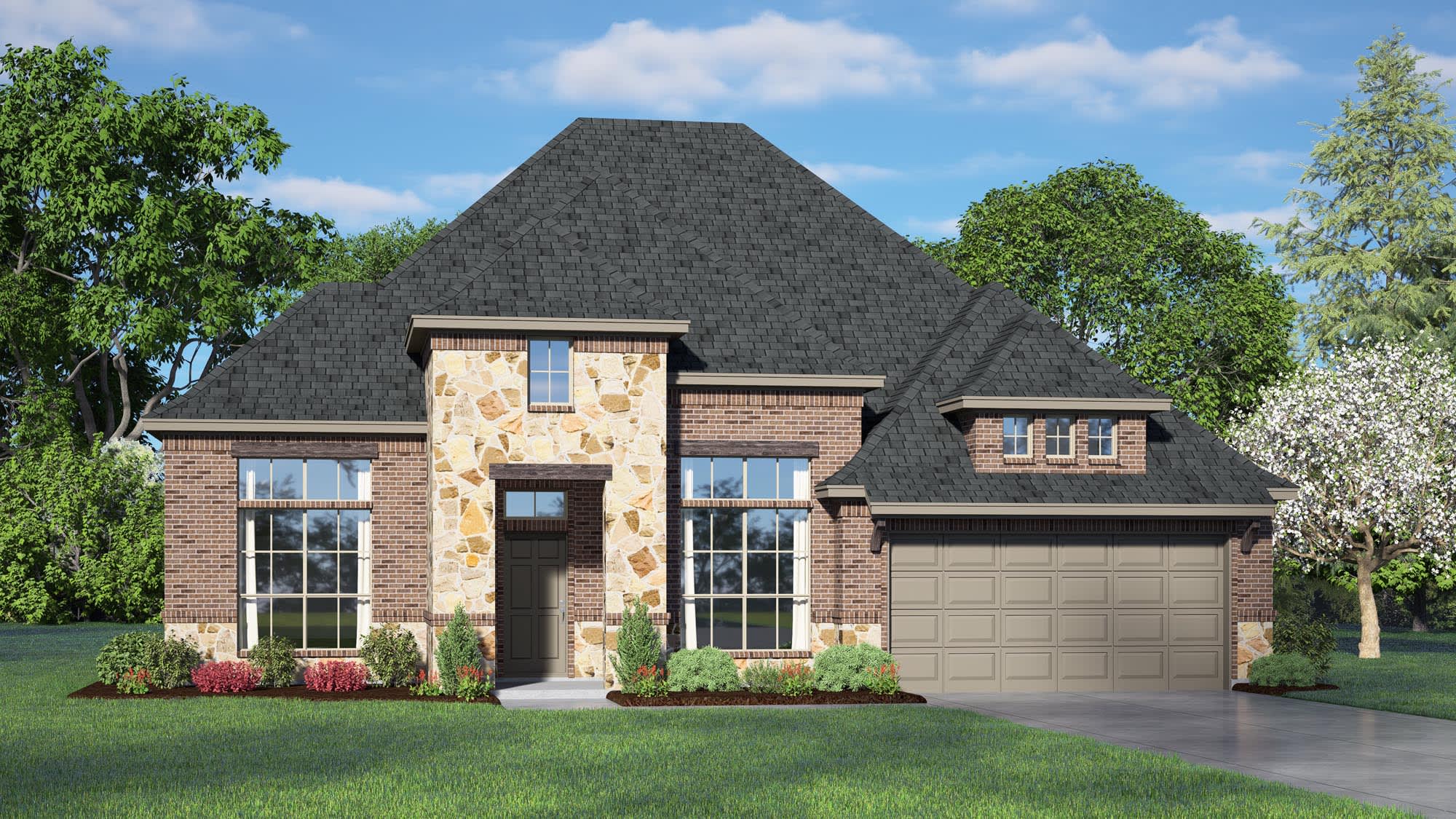Elevation C with Stone | Concept 2622 at Coyote Crossing in Godley, TX by Landsea Homes