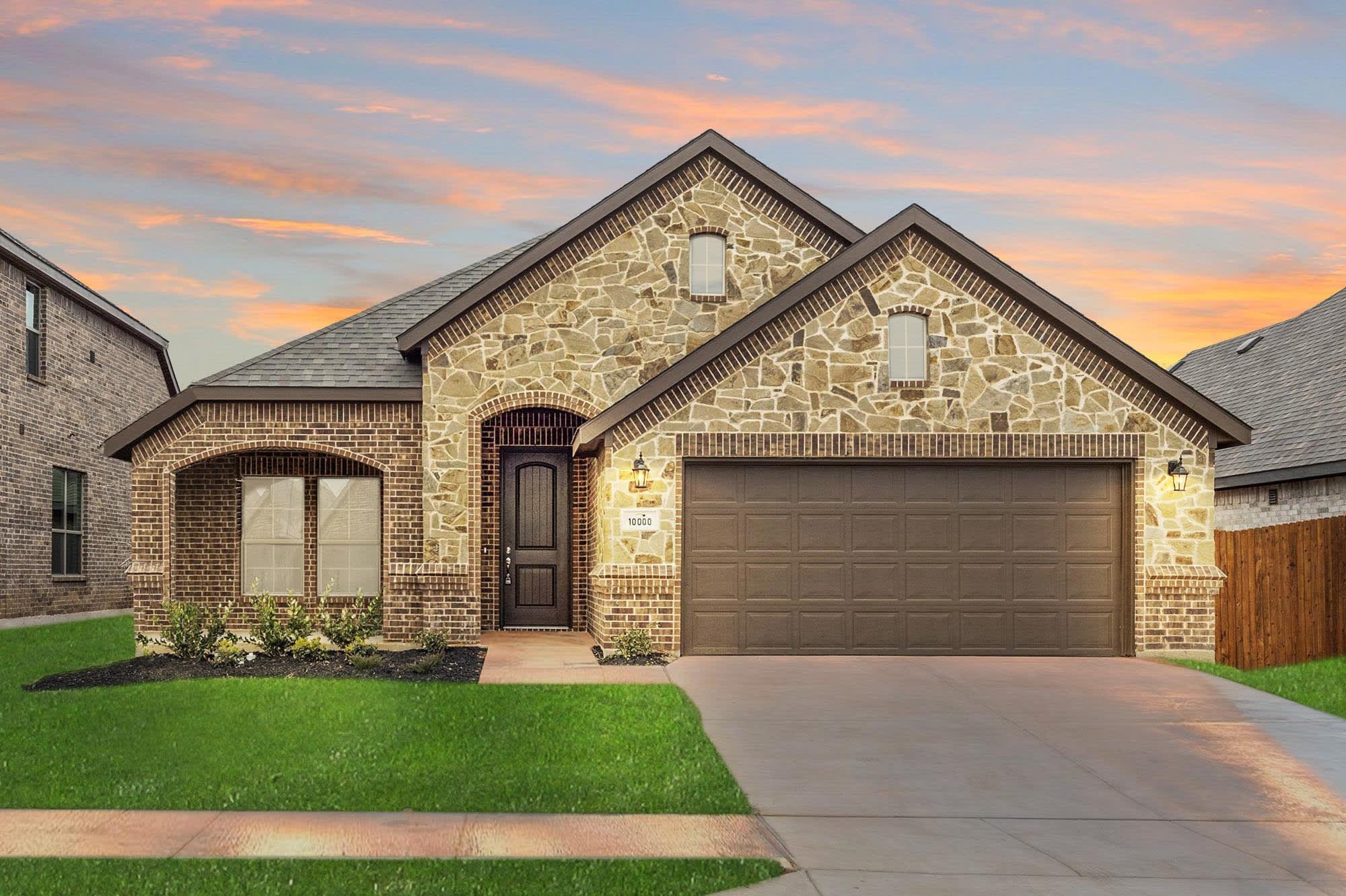 Elevation C with Stone | Concept 1849 at Summer Crest in Fort Worth, TX by Landsea Homes