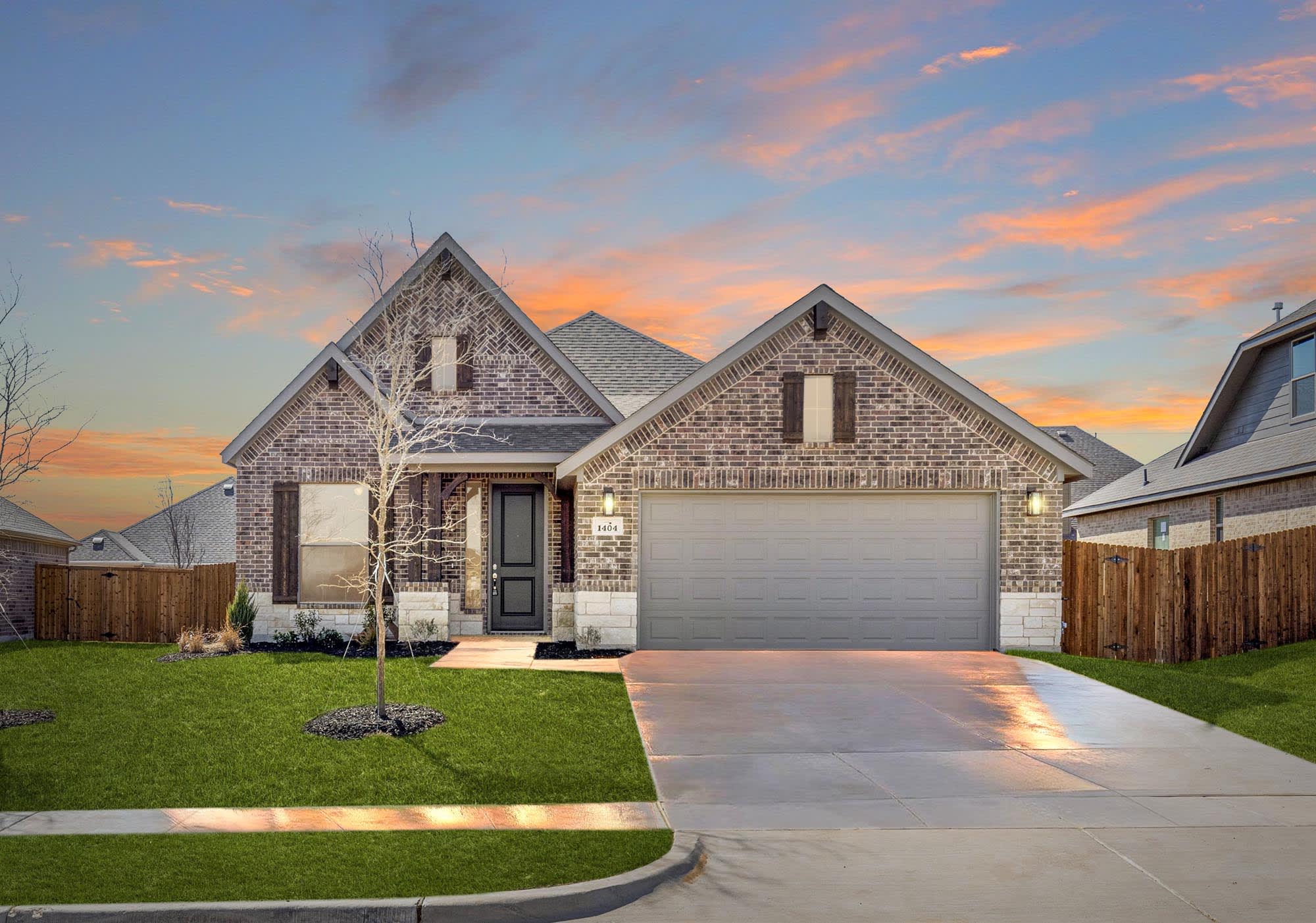 Elevation C with Stone | Concept 1991 at Hunters Ridge in Crowley, TX by Landsea Homes