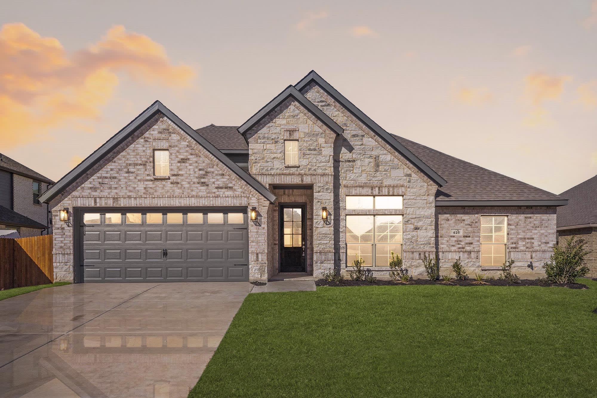 Elevation C with Stone | Concept 2379 at Villages of Walnut Grove in Midlothian, TX by Landsea Homes