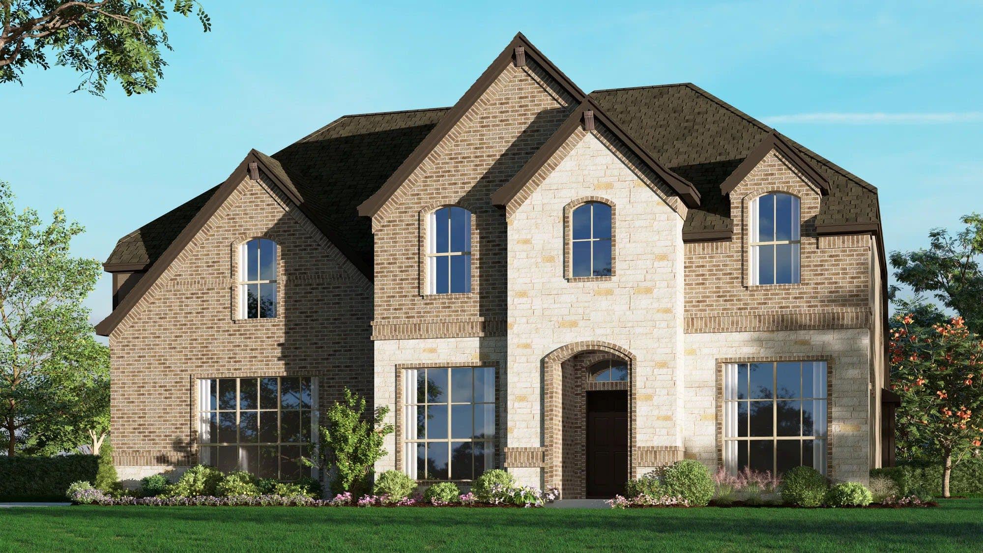 Elevation D with Stone and Outswing | Concept 3135 at Silo Mills - Signature Series in Joshua, TX by Landsea Homes