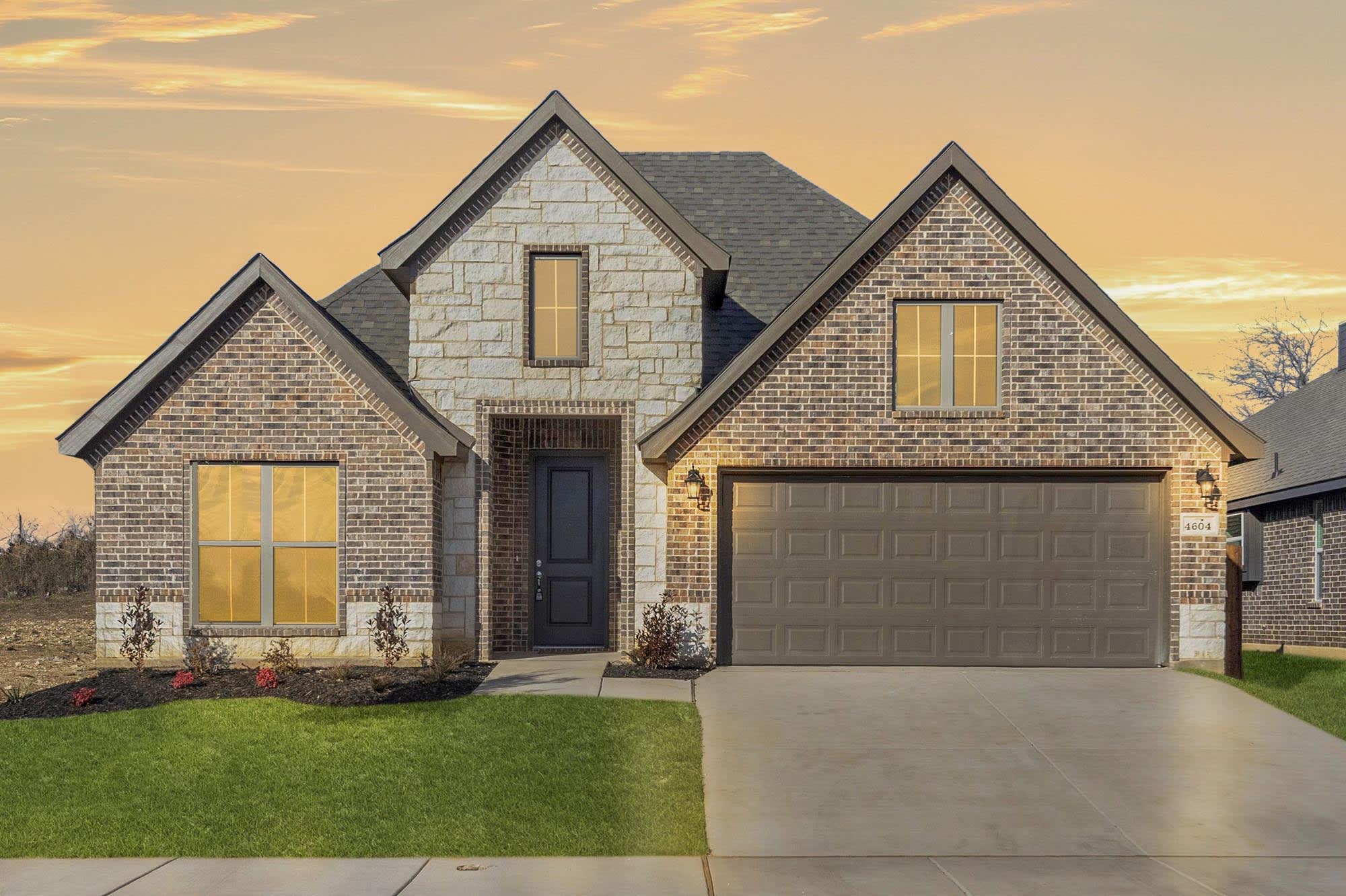 Elevation D with Stone | Concept 2186 at Hunters Ridge in Crowley, TX by Landsea Homes