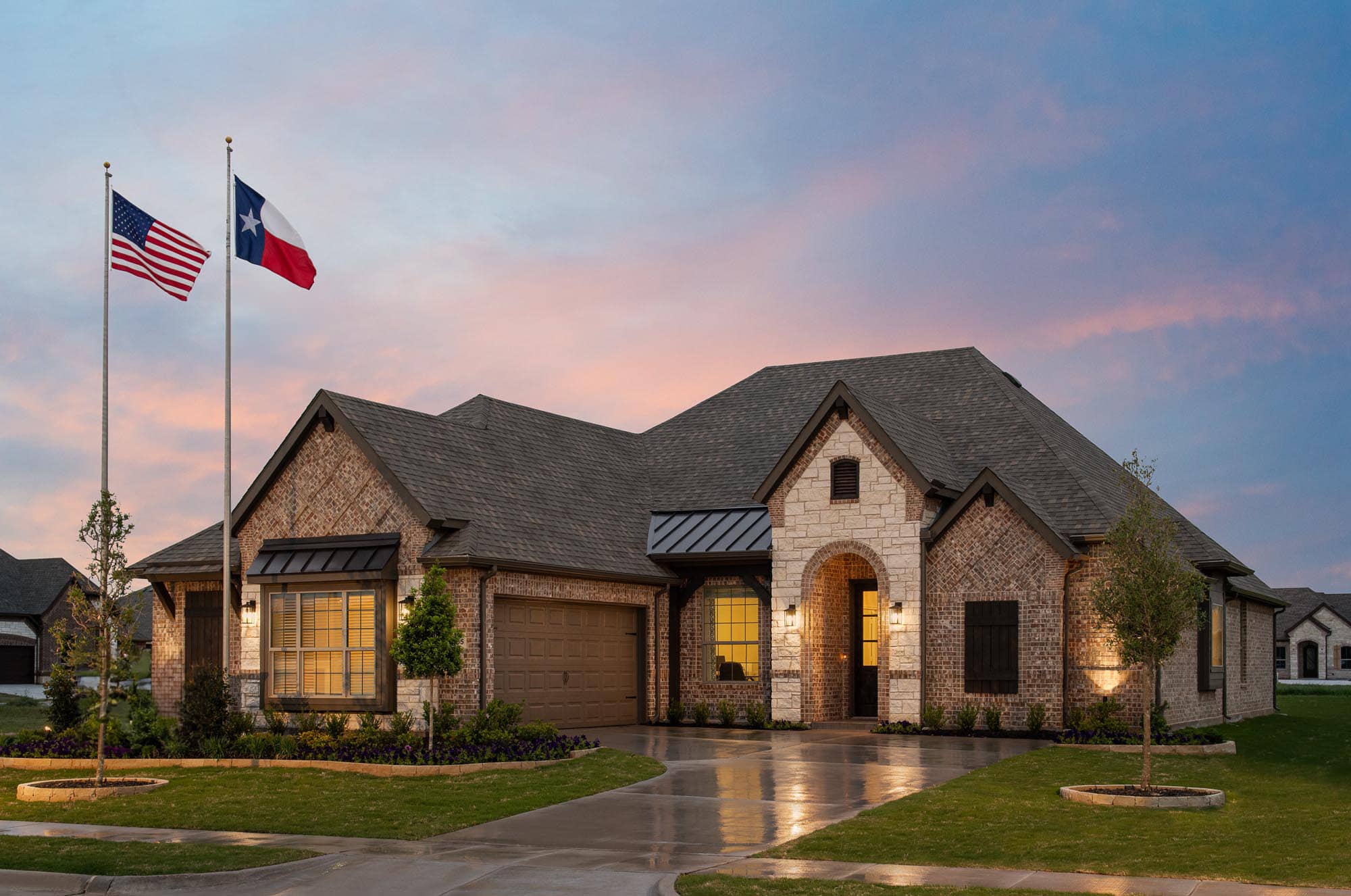 Elevation D with Stone | Concept 2404 at Villages of Walnut Grove in Midlothian, TX by Landsea Homes
