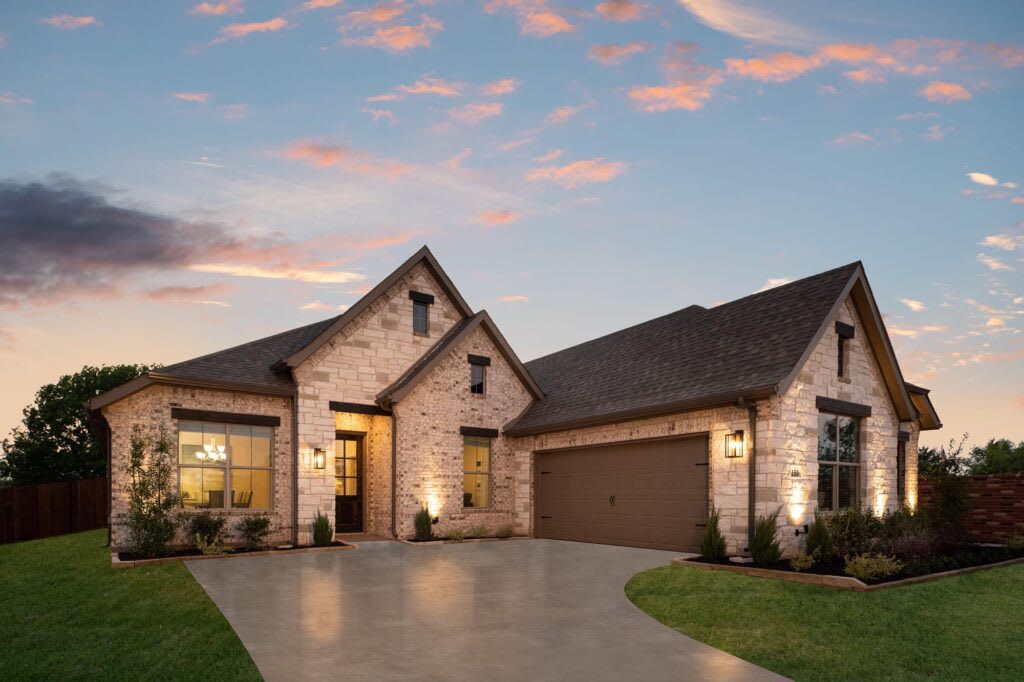 Elevation D with Stone | Concept 2267 at Mockingbird Hills in Joshua, TX by Landsea Homes