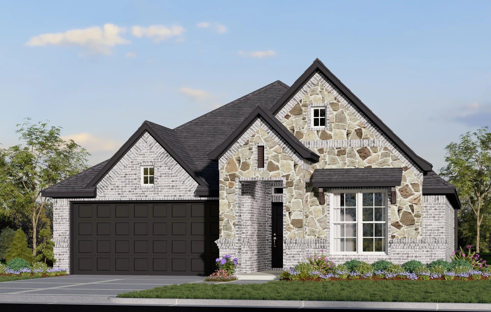 Elevation D with Stone | Concept 1912 at Hulen Trails in Fort Worth, TX by Landsea Homes