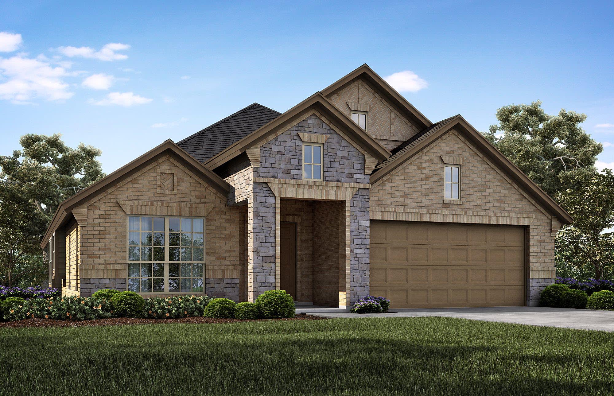 Elevation D with Stone | Concept 2065 at Hunters Ridge in Crowley, TX by Landsea Homes