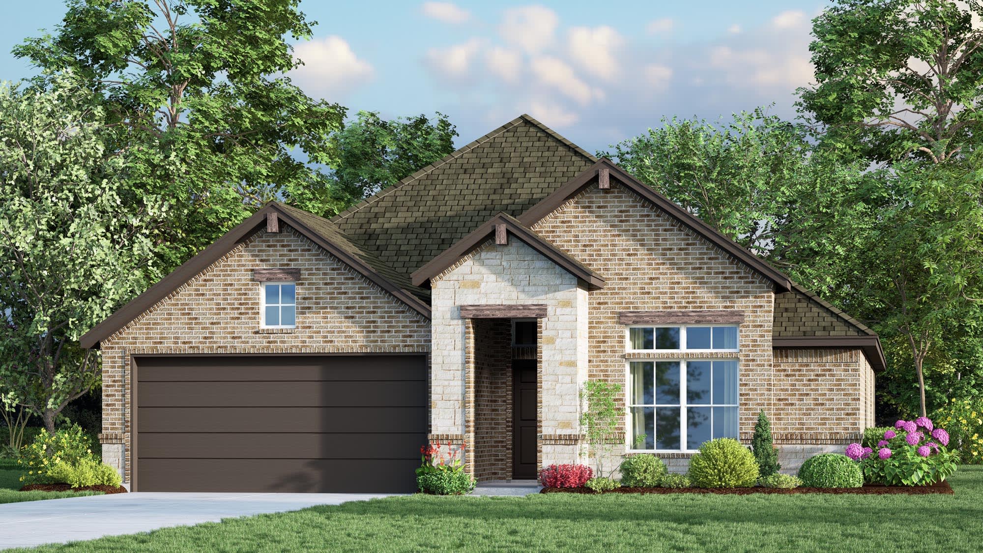 Elevation E with Stone | Concept 1730 at Hulen Trails in Fort Worth, TX by Landsea Homes